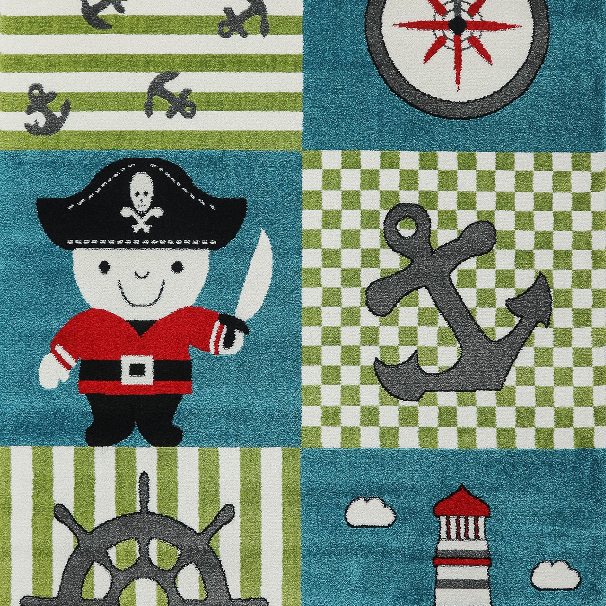 Kinderteppich Junge Pirat Design Babyzimmer Teppich Kinderzimmer Pflegeleicht