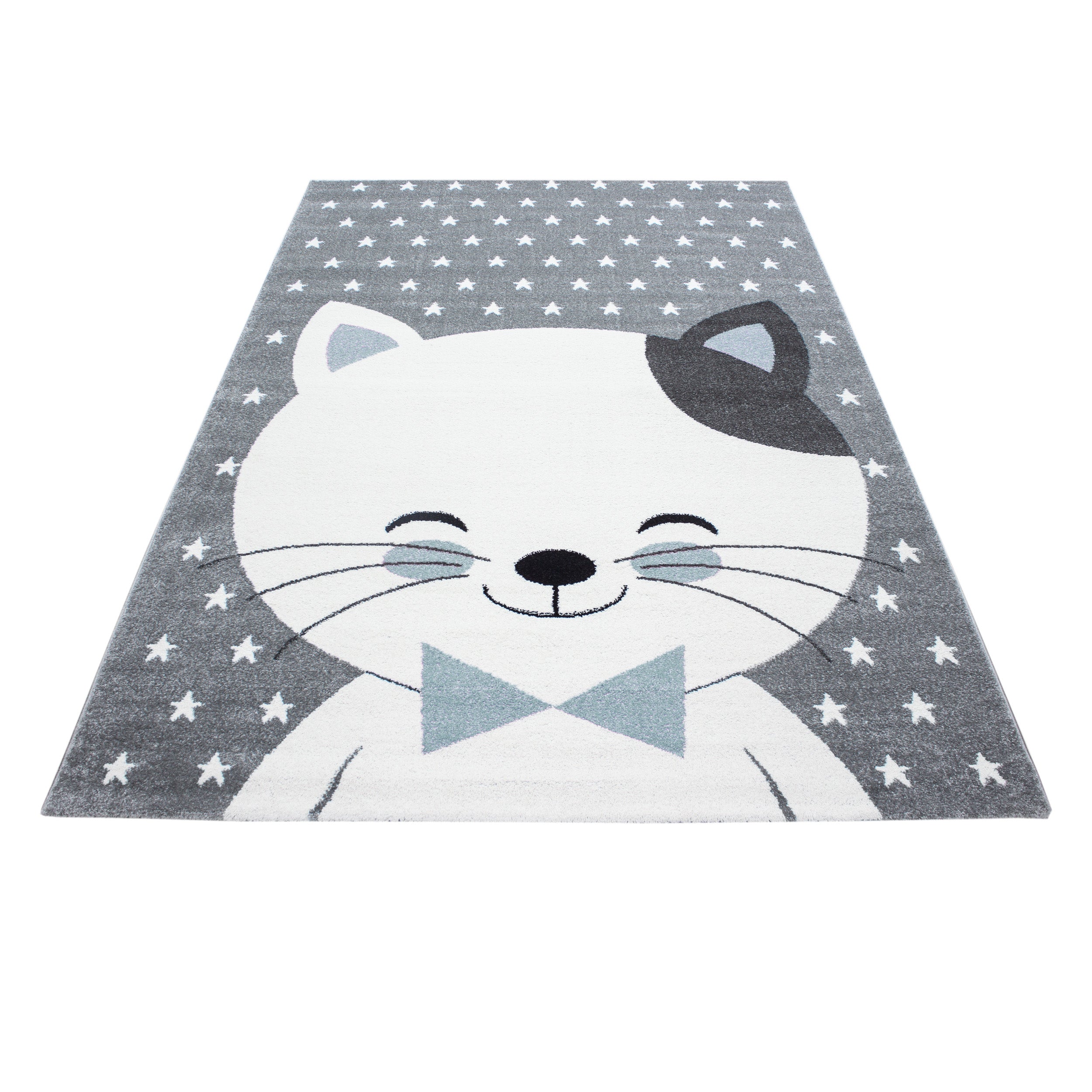 Kinderteppich Junge Katze Design Babyzimmer Teppich Kinderzimmer Pflegeleicht