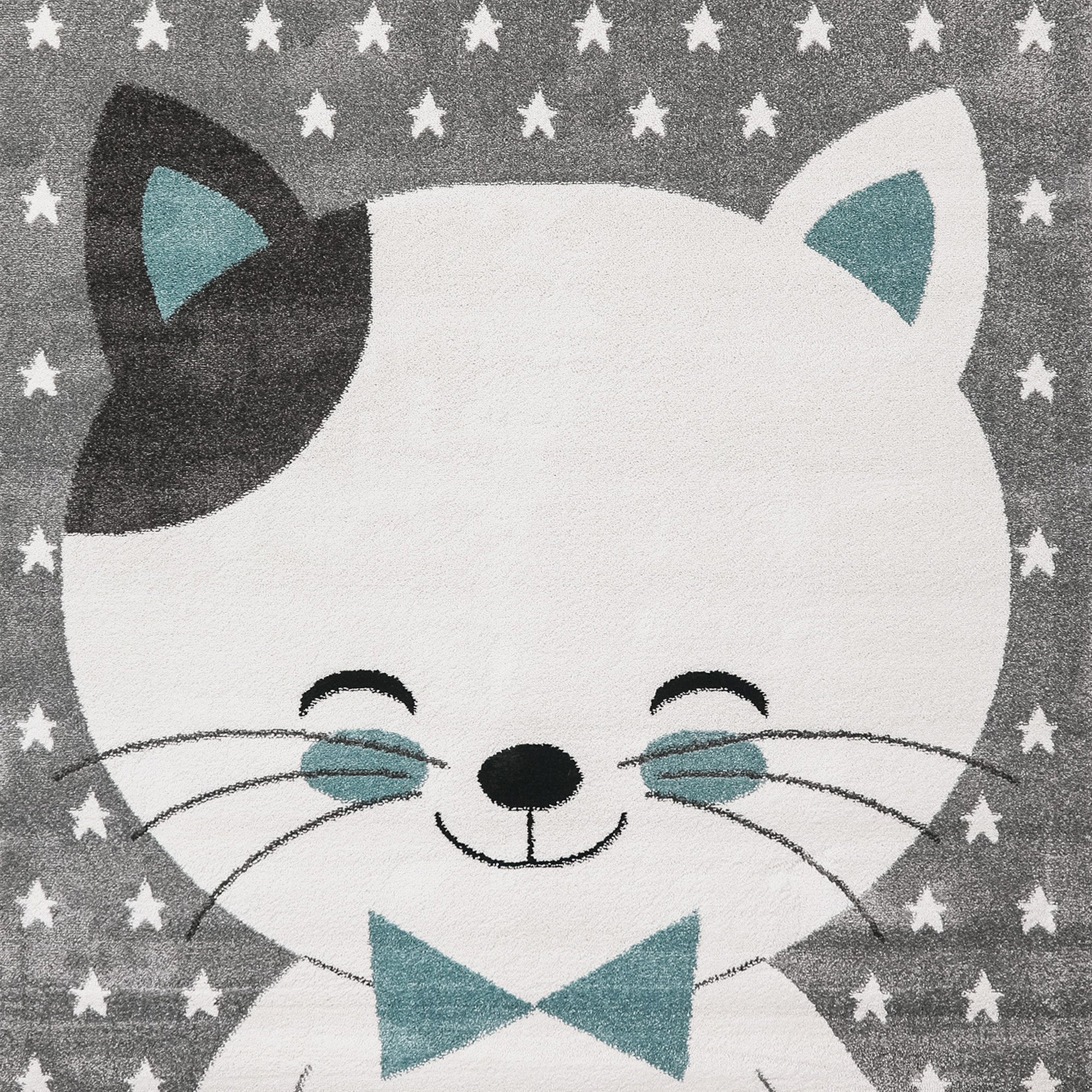 Kinderteppich Junge Katze Design Babyzimmer Teppich Kinderzimmer Pflegeleicht