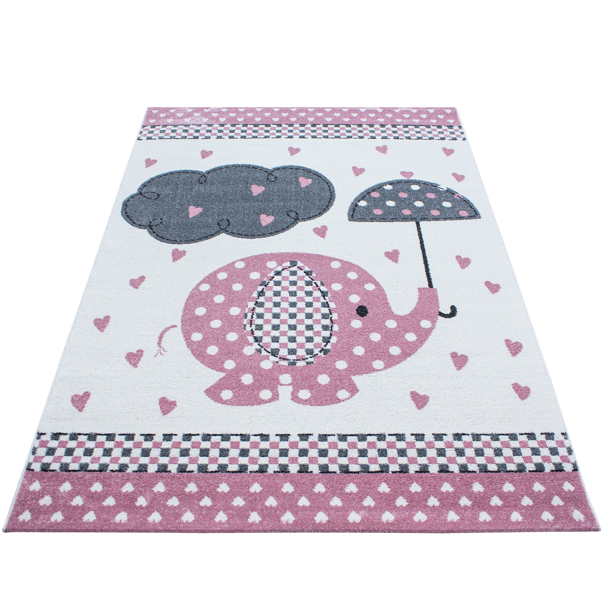 Kinderteppich Mädchen Elefant Design Babyzimmer Teppich Kinderzimmer