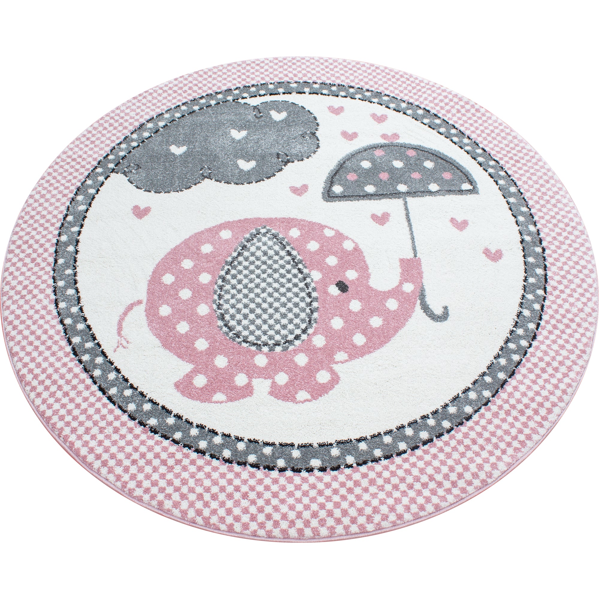 Kinderteppich Mädchen Elefant Design Babyzimmer Teppich Kinderzimmer