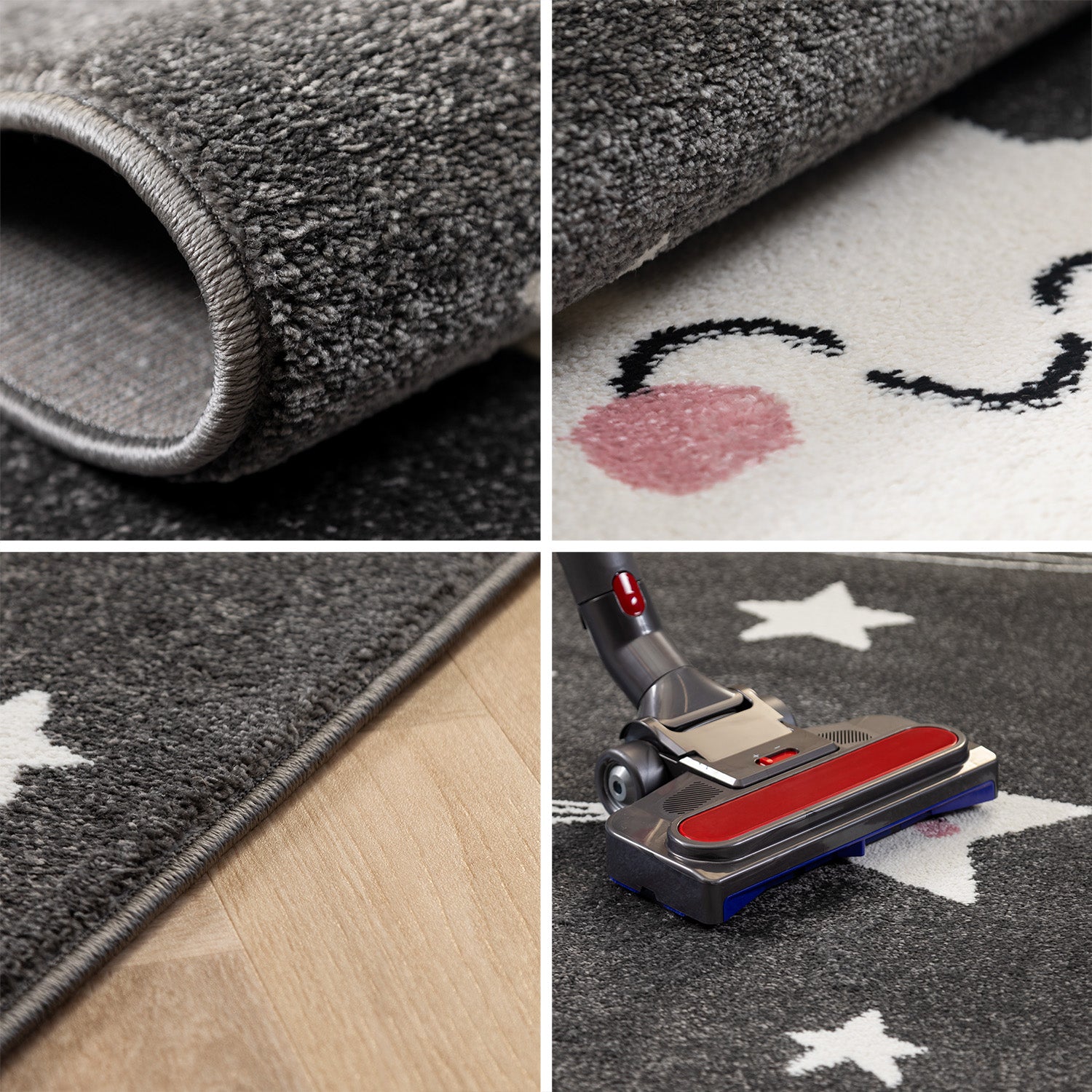 Kinderteppich Mädchen Stern Design Babyzimmer Teppich Kinderzimmer Pflegeleicht