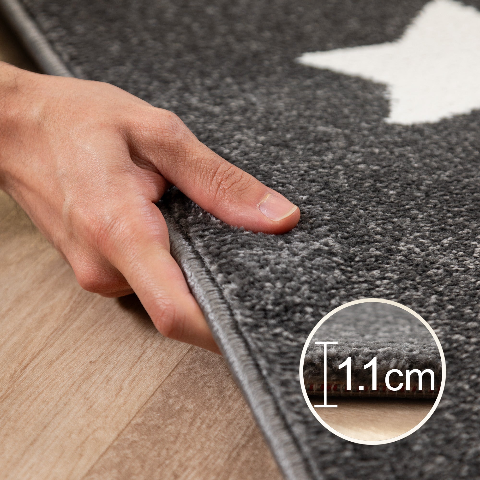 Kinderteppich Mädchen Stern Design Babyzimmer Teppich Kinderzimmer Pflegeleicht