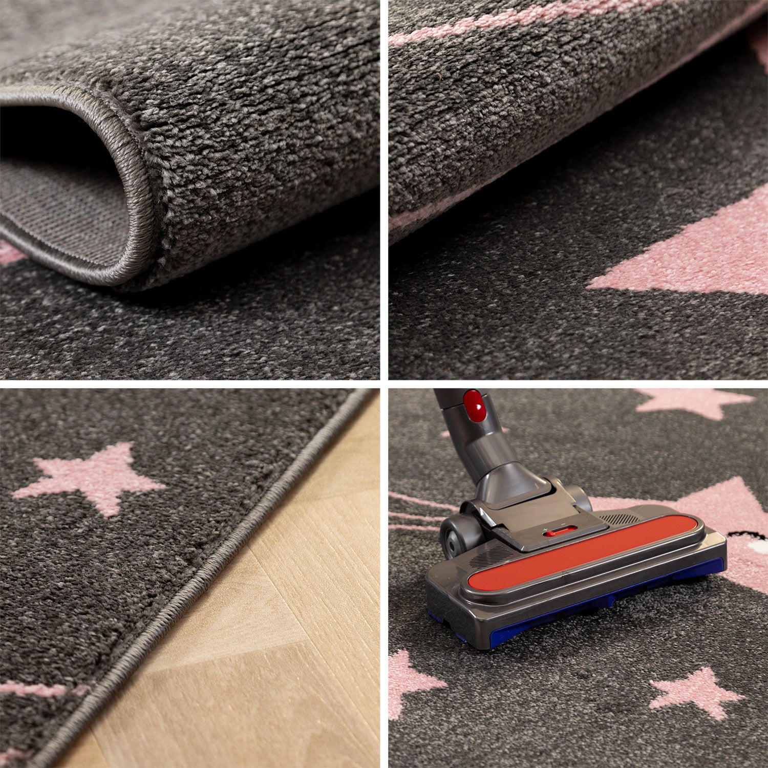 Kinderteppich Mädchen Stern Design Babyzimmer Teppich Kinderzimmer Pflegeleicht