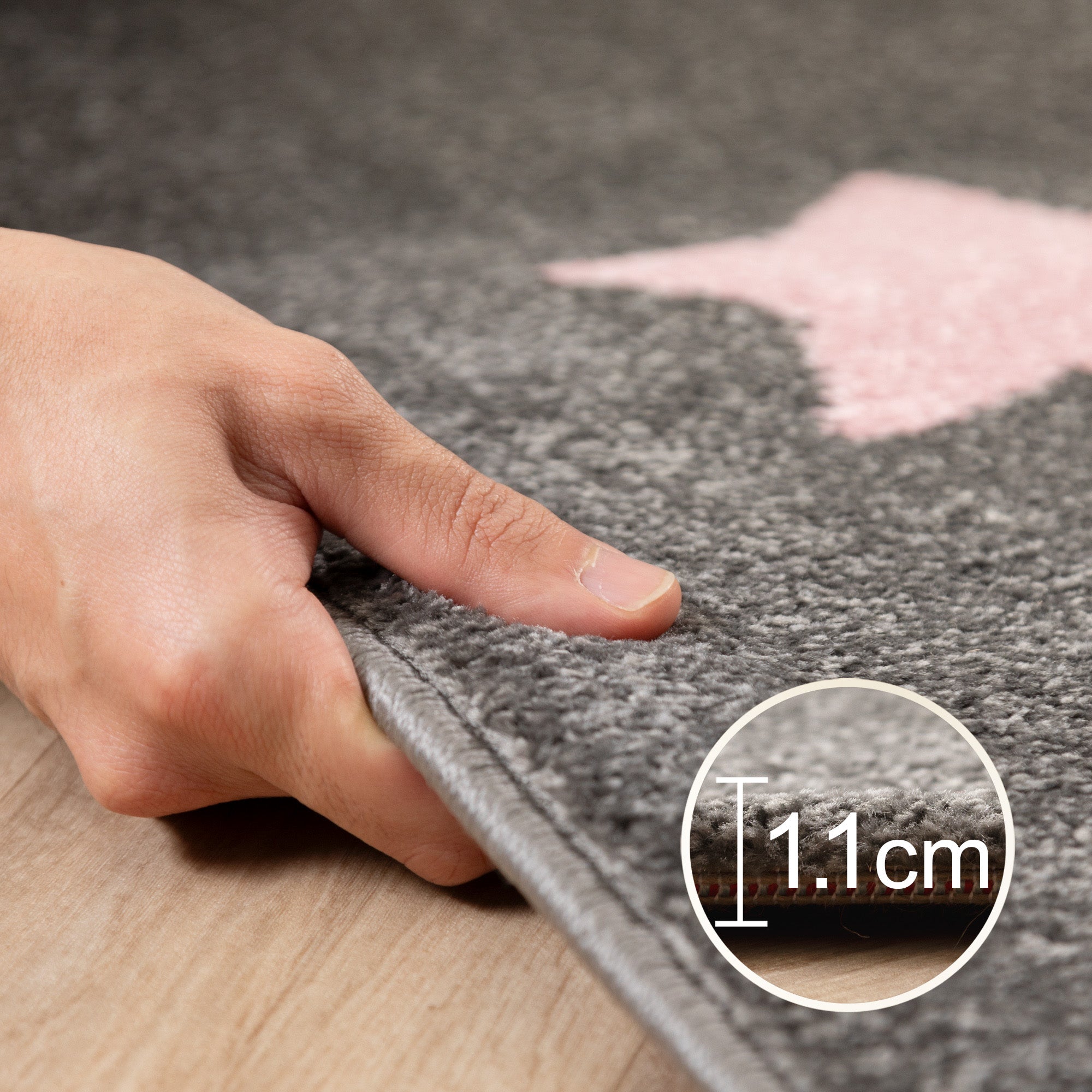 Kinderteppich Mädchen Stern Design Babyzimmer Teppich Kinderzimmer Pflegeleicht
