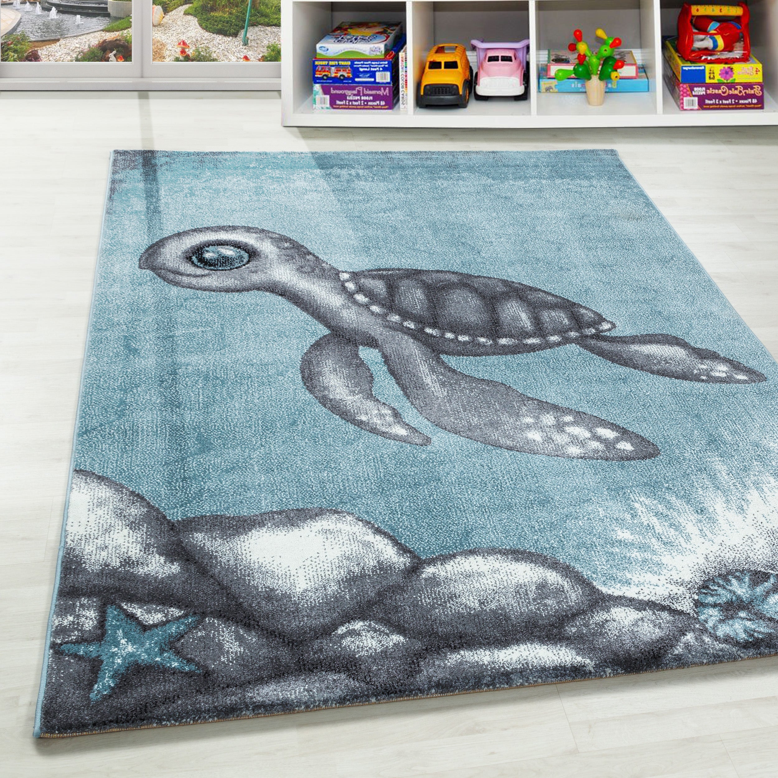Children's Rug Children's Room Turtles Design Children's Rug Baby Room Soft