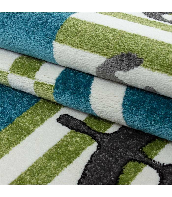 Children's carpet short pile lighthouse seafaring ship children's room gray beige