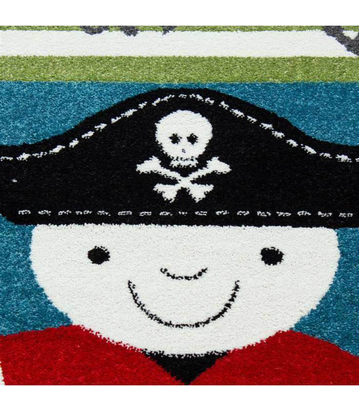 Children's carpet short pile lighthouse seafaring ship children's room gray beige