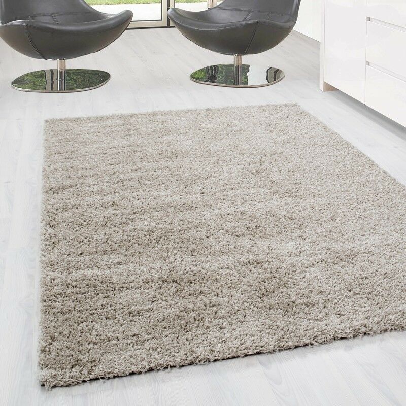 Hochflor Shaggy Langflor-Teppich Wohnzimmerteppich Soft Einfarbig in 14 Farben
