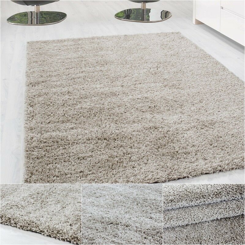 Hochflor Shaggy Langflor-Teppich Wohnzimmerteppich Soft Einfarbig in 14 Farben