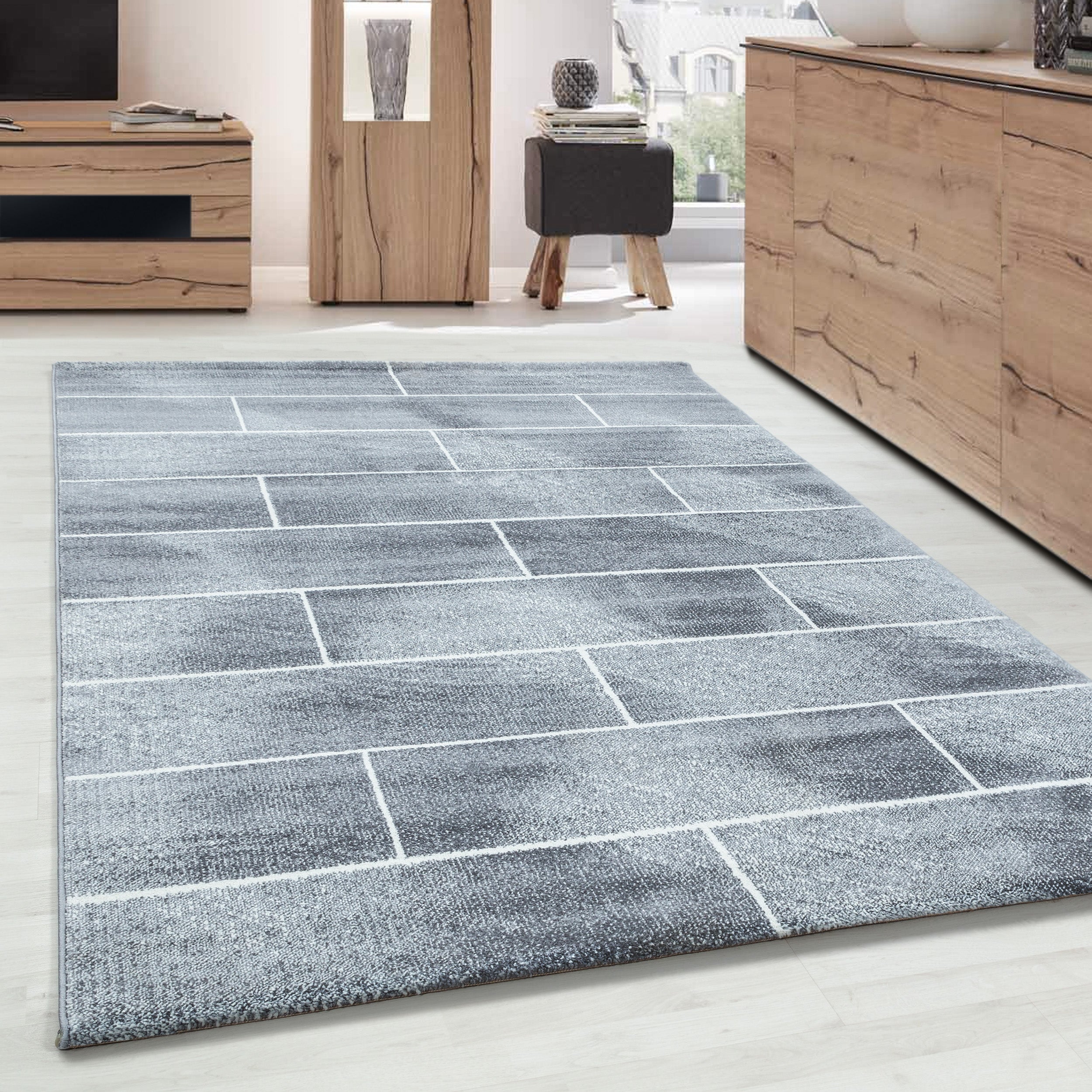 Tapis à poils courts de styliste moderne, Design géométrique, doux, pour salon