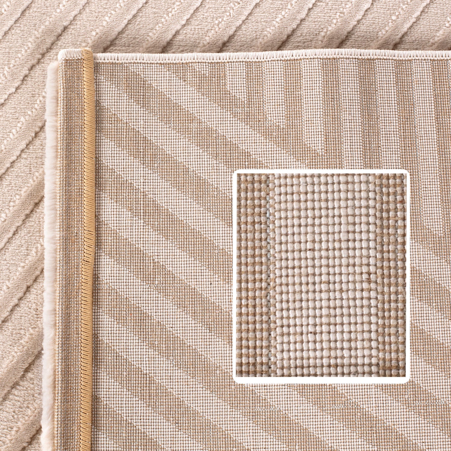 Bettumrandung Schlafzimmer Teppich 3 Teilig Beige Bettvorleger Boho Stil