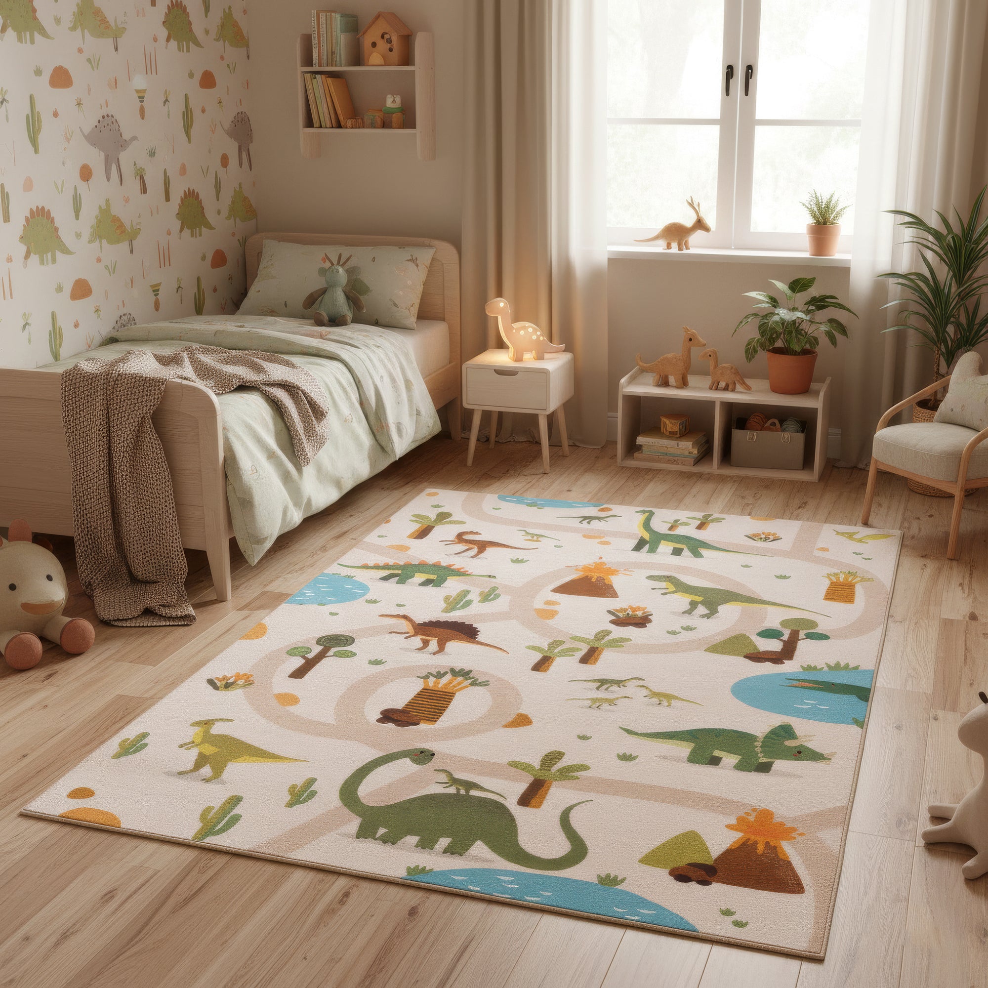 Carpettex Kinderteppich Dinosaurier Spielteppich für Kinderzimmer Spielecken