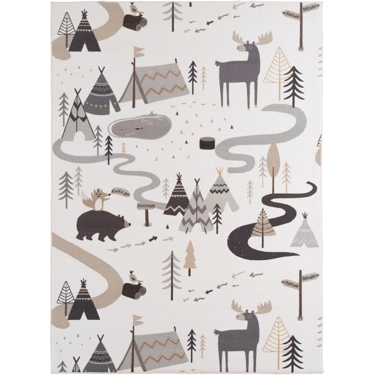 Carpettex Kinderteppich Wald Tiere Spielteppich
