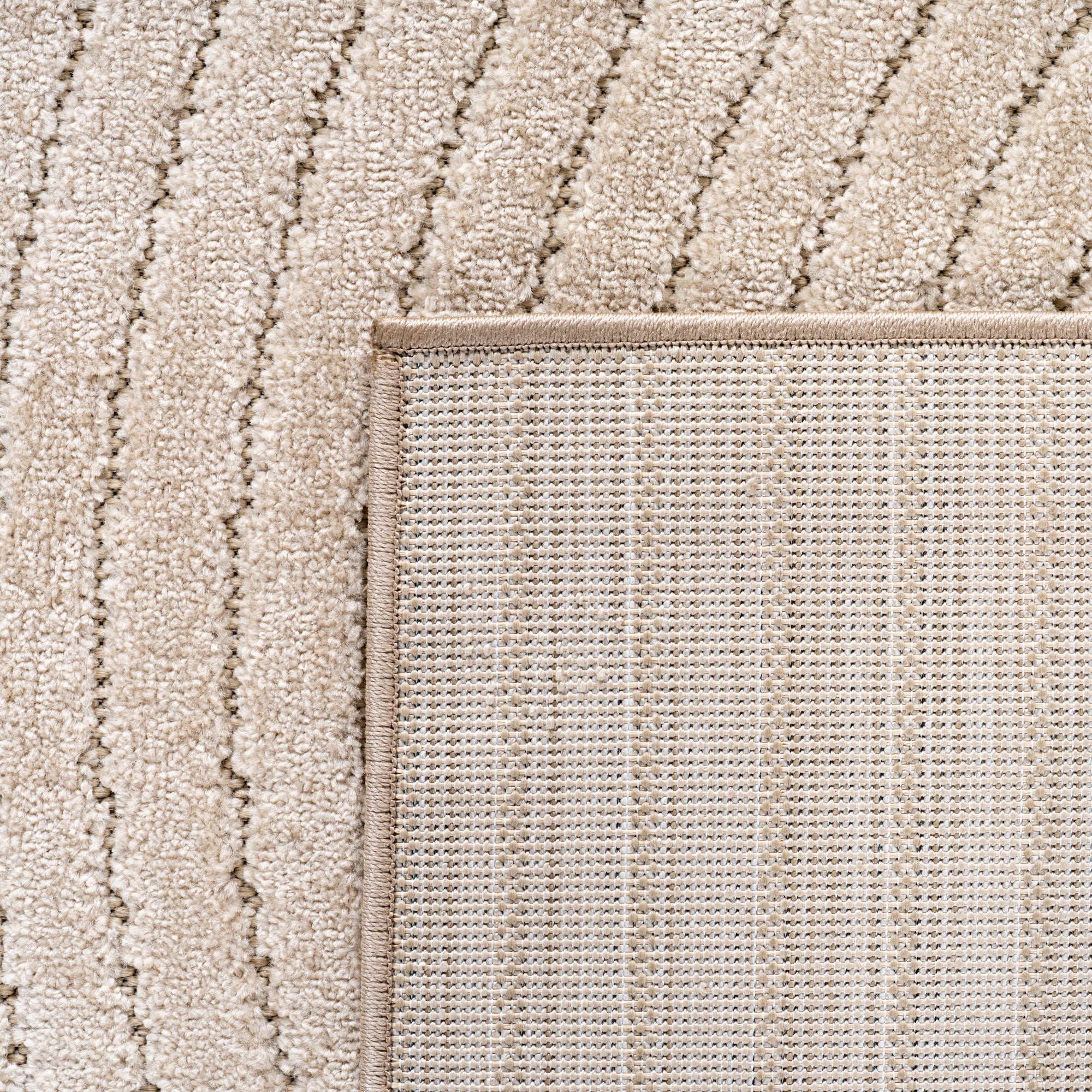Carpettex Outdoor Teppich Wetterfest Wohnzimmer Balkon, 3D Effekt Waschbar Beige