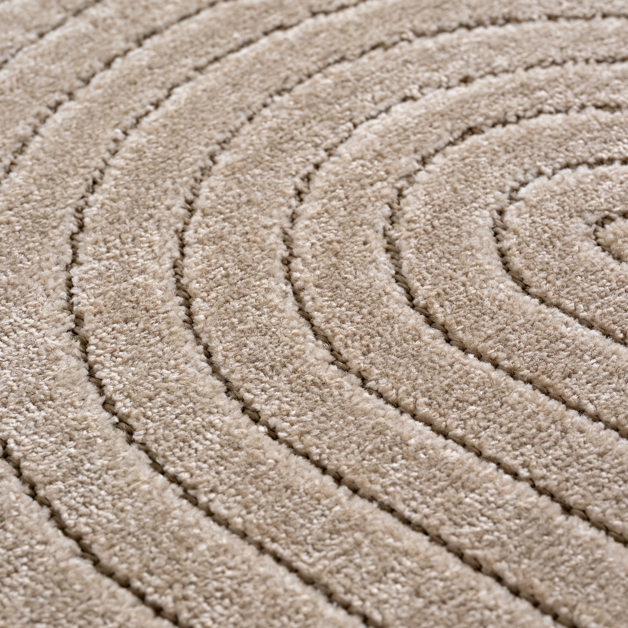 Carpettex Outdoor Teppich Wetterfest Wohnzimmer Balkon, 3D Effekt Waschbar Beige
