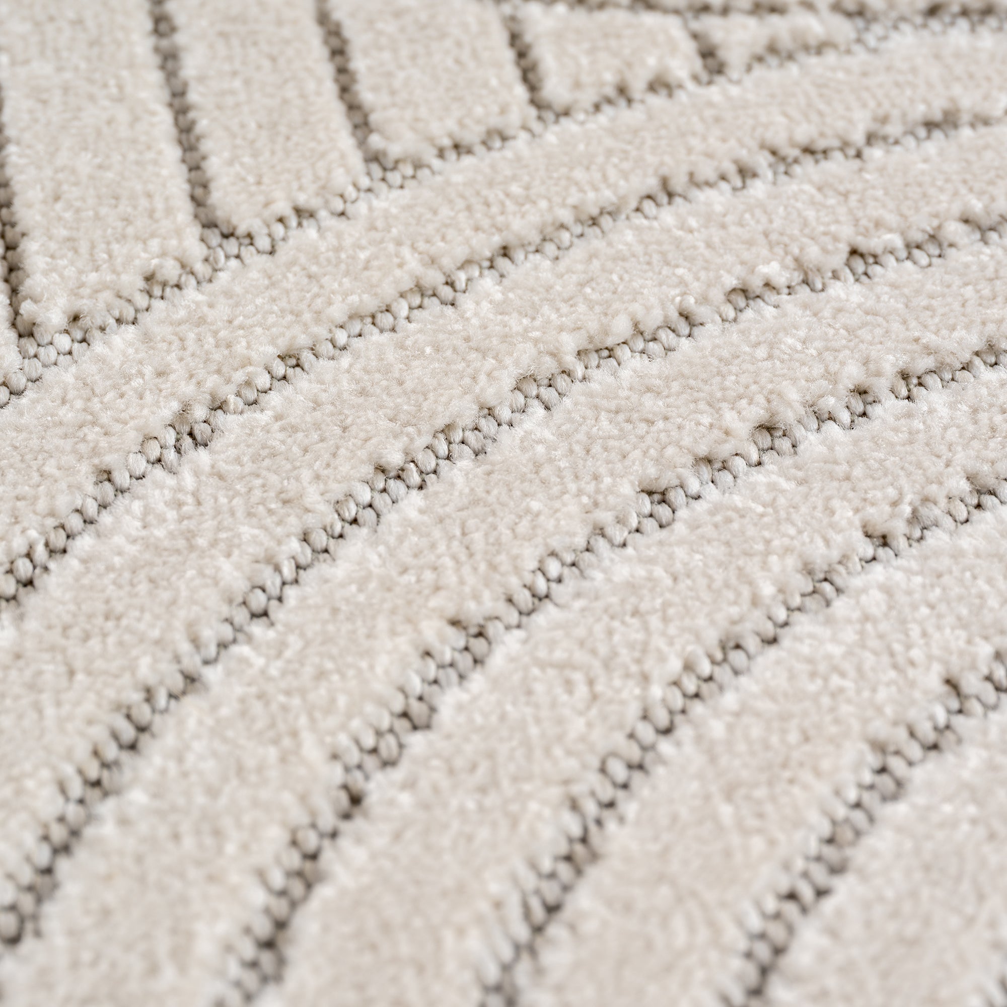 Carpettex Outdoor Teppich Wetterfest Wohnzimmer Balkon, 3D Effekt Waschbar Creme