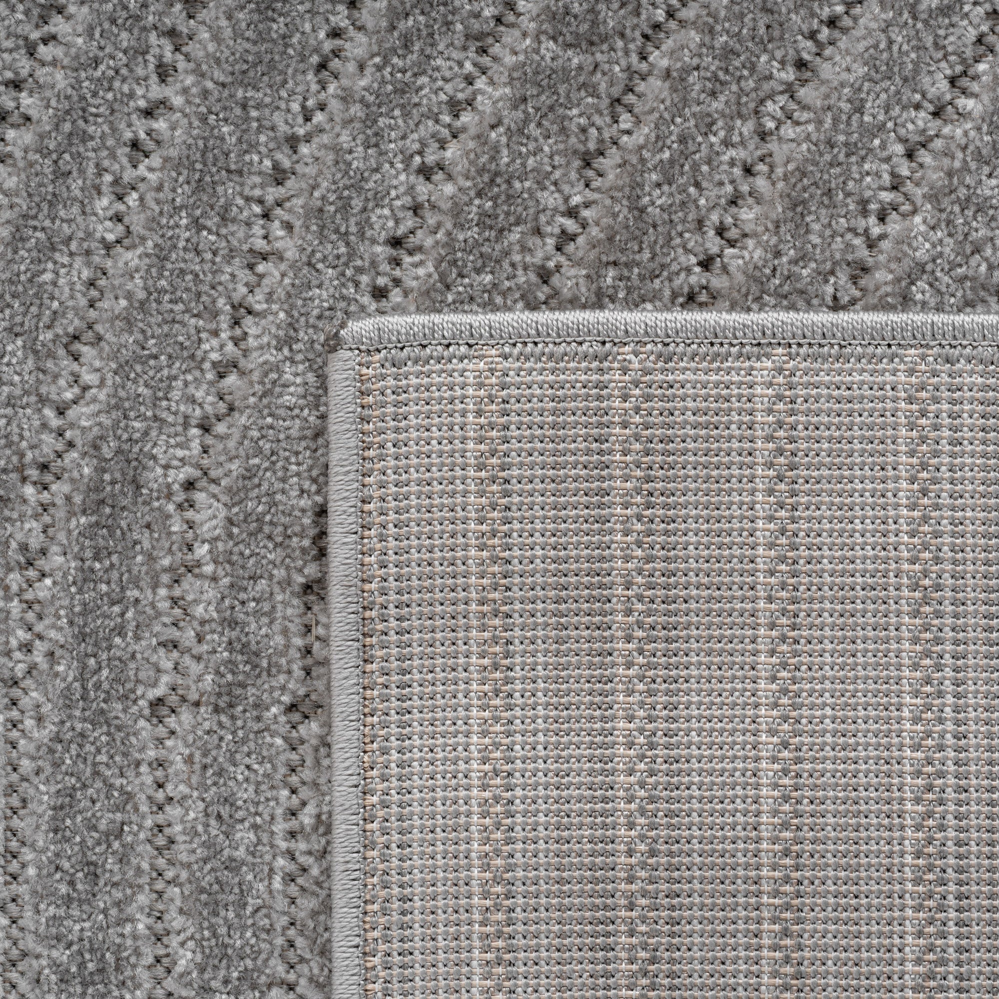 Carpettex Outdoor Teppich Wetterfest Wohnzimmer Balkon, 3D Effekt Waschbar Grau