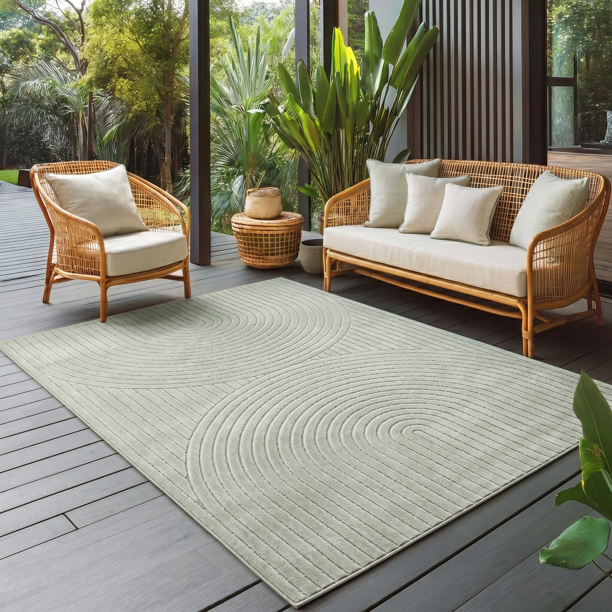 Carpettex Kurzflor Teppich 3D Hoch-Tief Skandi Boho Indoor Outdoor