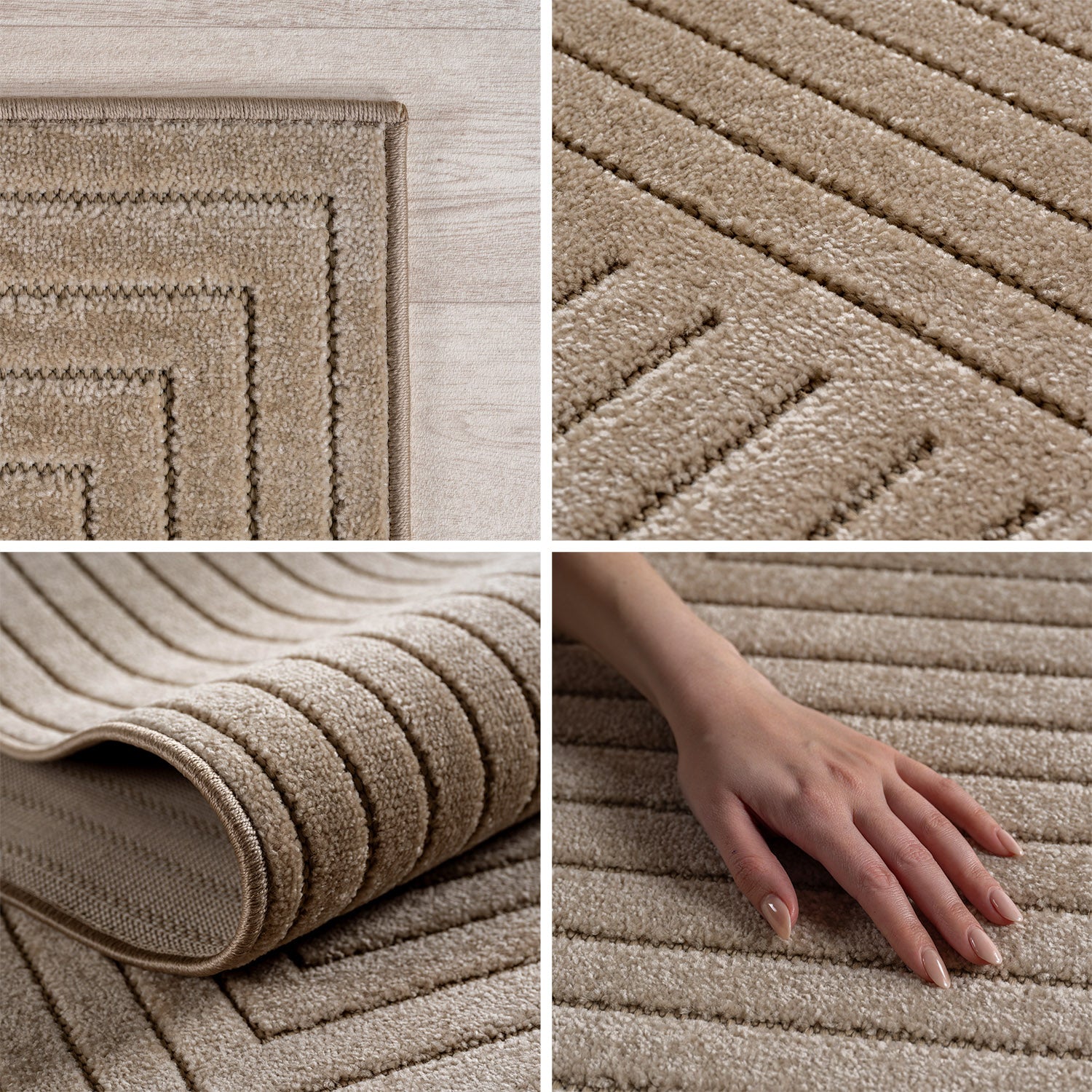 Carpettex Indoor & Outdoor Teppich Wetterfest Wohnzimmer Balkon, Waschbar Beige