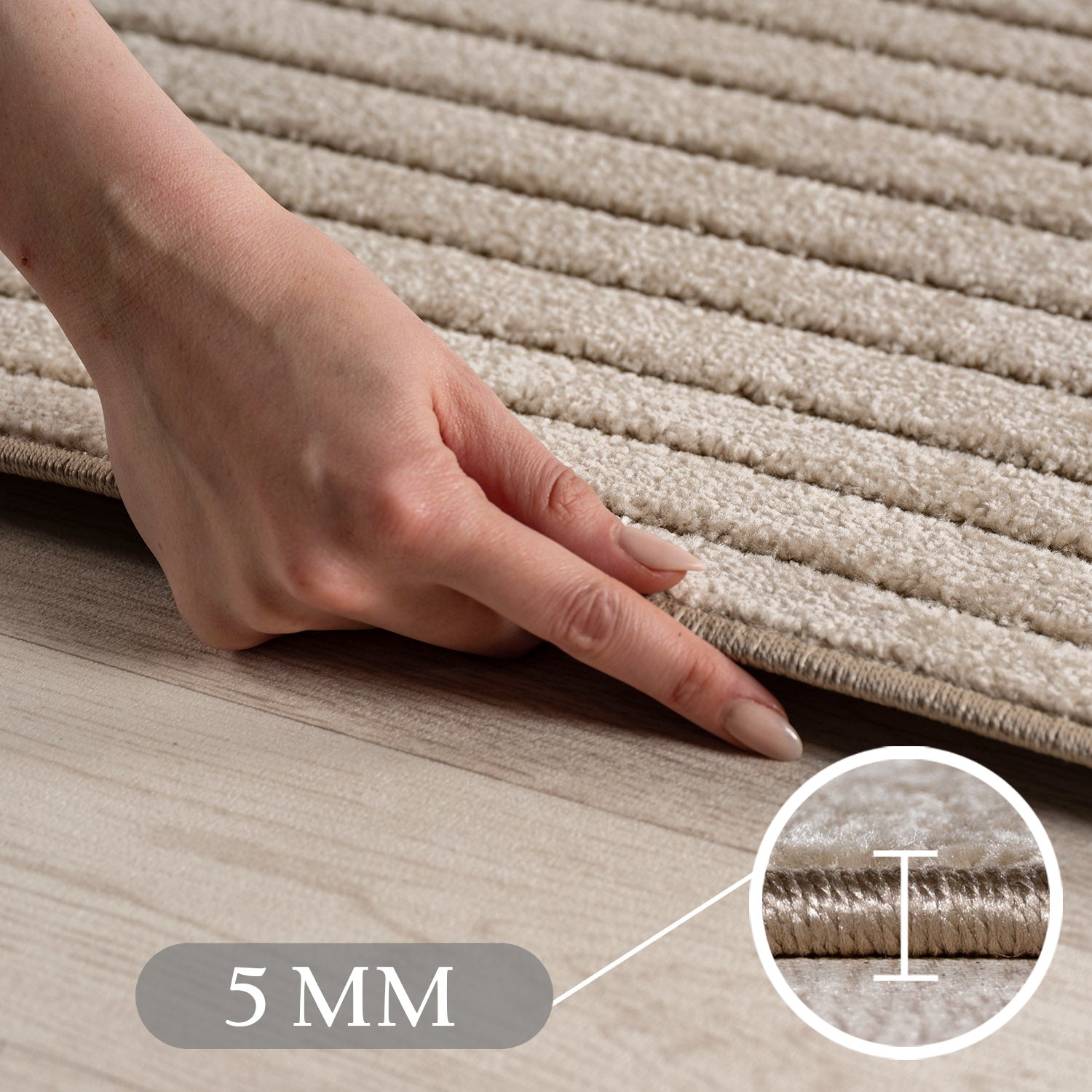 Carpettex Indoor & Outdoor Teppich Wetterfest Wohnzimmer Balkon, Waschbar Beige