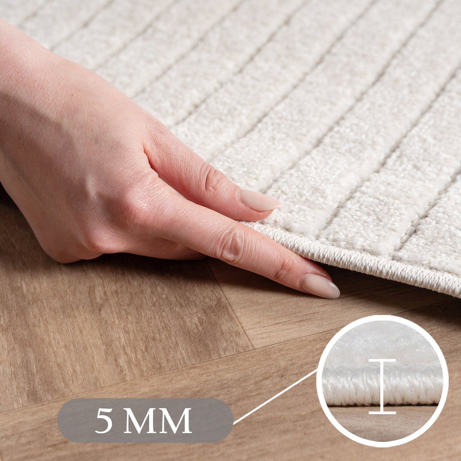 Carpettex Indoor & Outdoor Teppich Wetterfest Wohnzimmer Balkon, Waschbar Creme