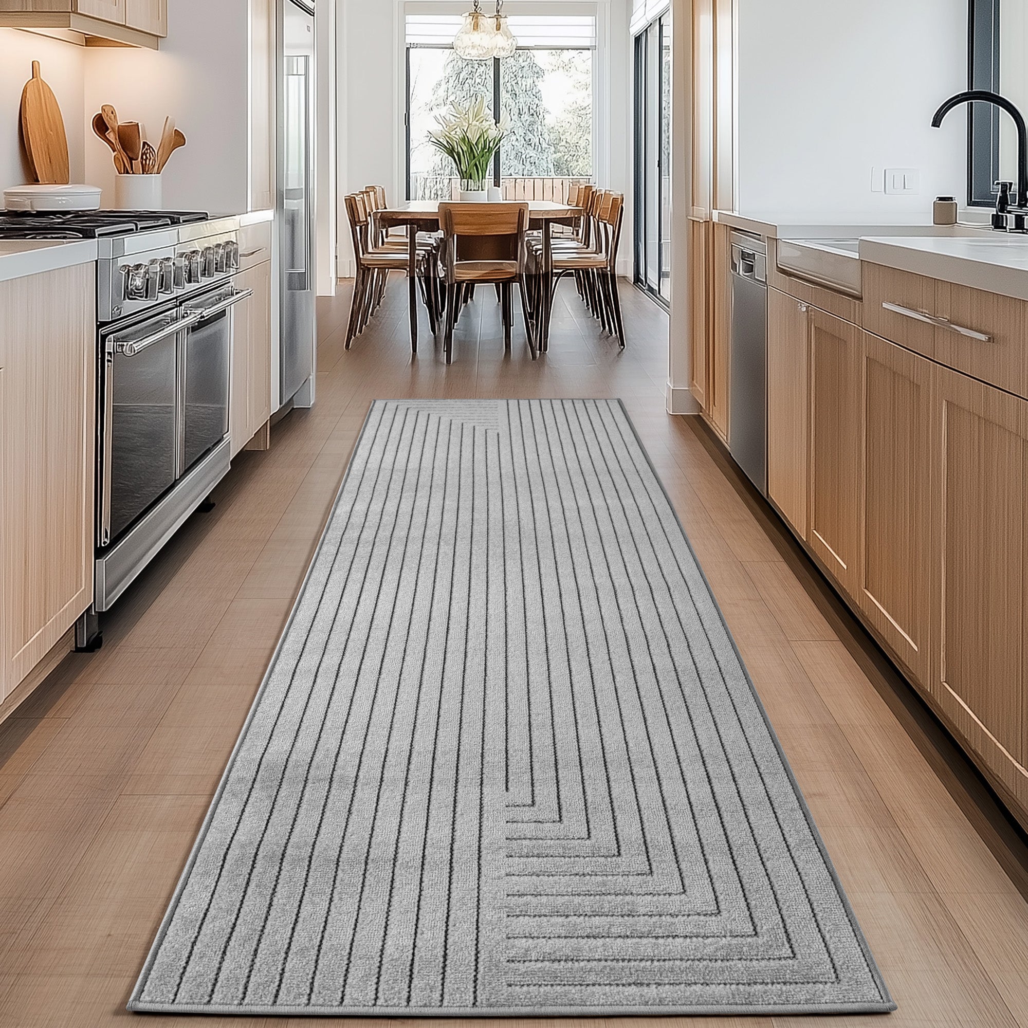 Carpettex Indoor & Outdoor Teppich Wetterfest Wohnzimmer Balkon, Waschbar Grau