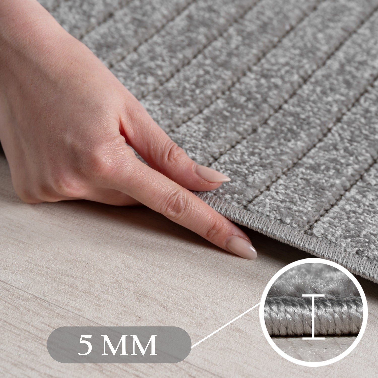 Carpettex Indoor & Outdoor Teppich Wetterfest Wohnzimmer Balkon, Waschbar Grau