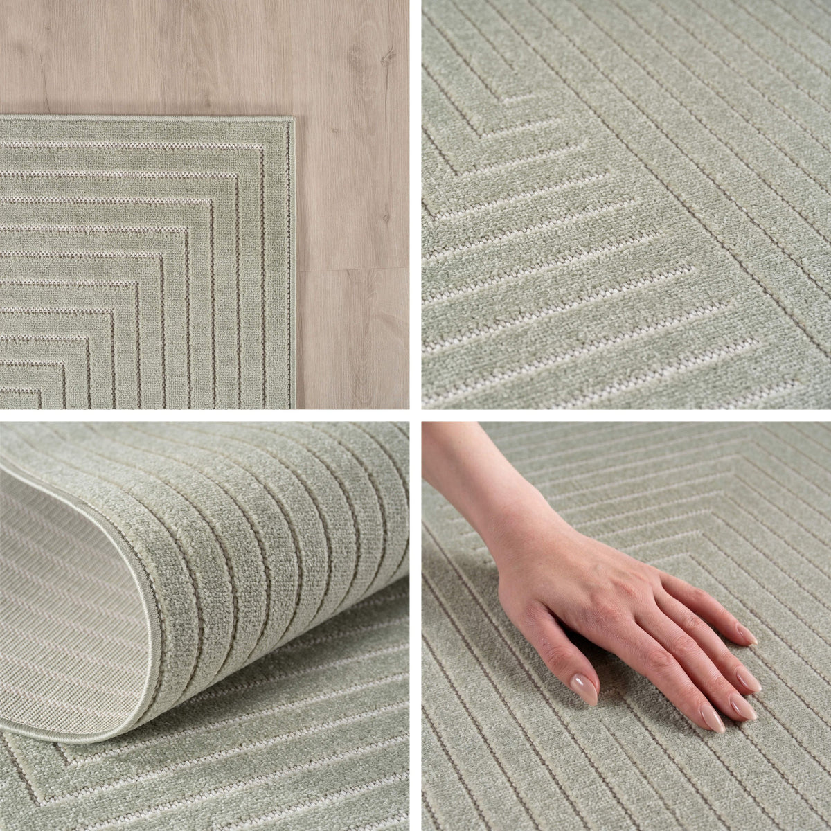 Carpettex Kurzflor Teppich 3D Hoch-Tief Skandi Boho Indoor Outdoor