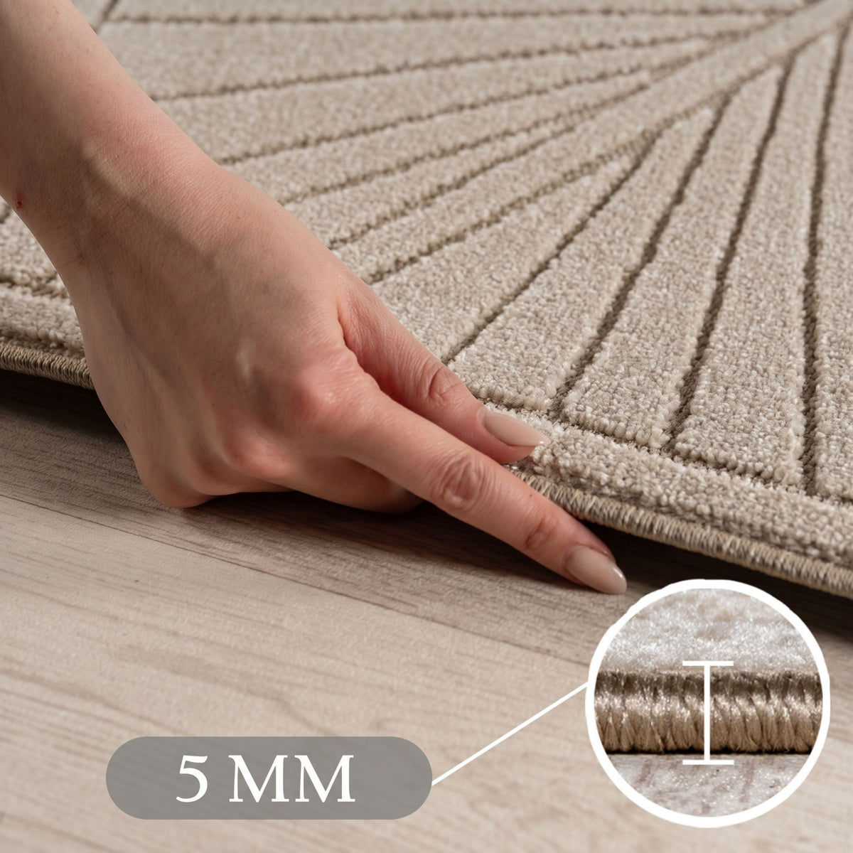 Carpettex Kurzflor Teppich 3D Hoch-Tief Skandi Boho Indoor Outdoor