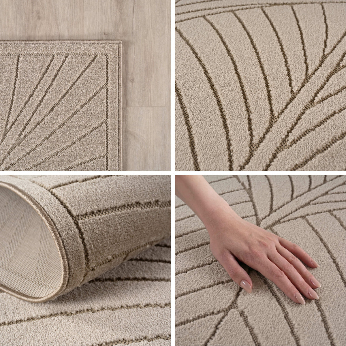 Carpettex Kurzflor Teppich 3D Hoch-Tief Skandi Boho Indoor Outdoor