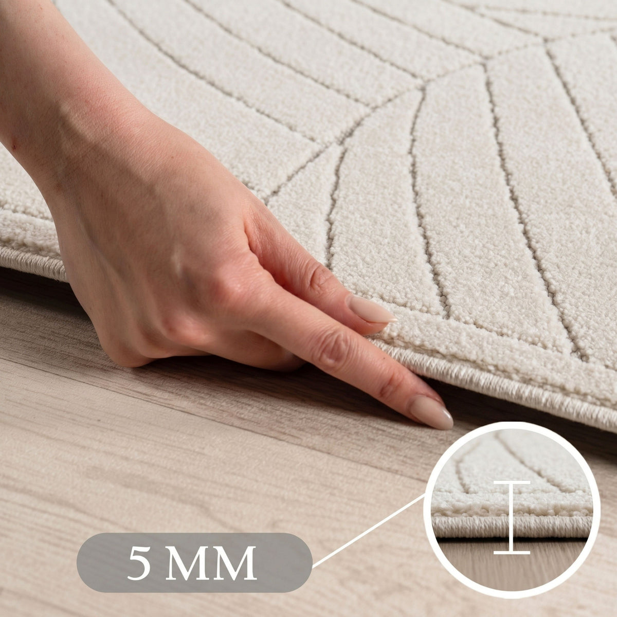 Carpettex Kurzflor Teppich 3D Hoch-Tief Skandi Boho Indoor Outdoor