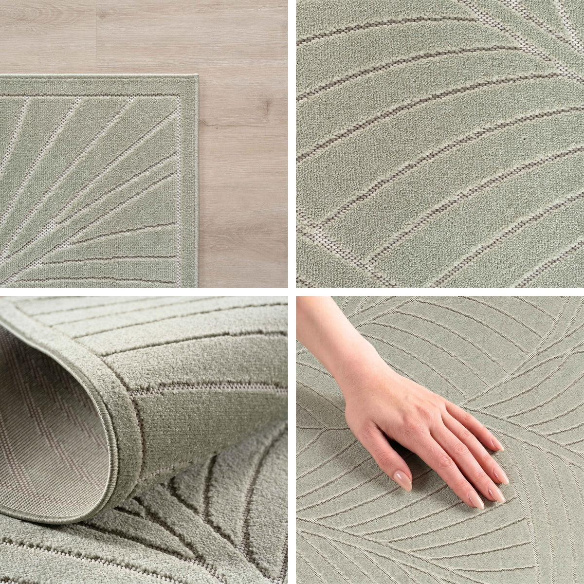 Carpettex Kurzflor Teppich 3D Hoch-Tief Skandi Boho Indoor Outdoor