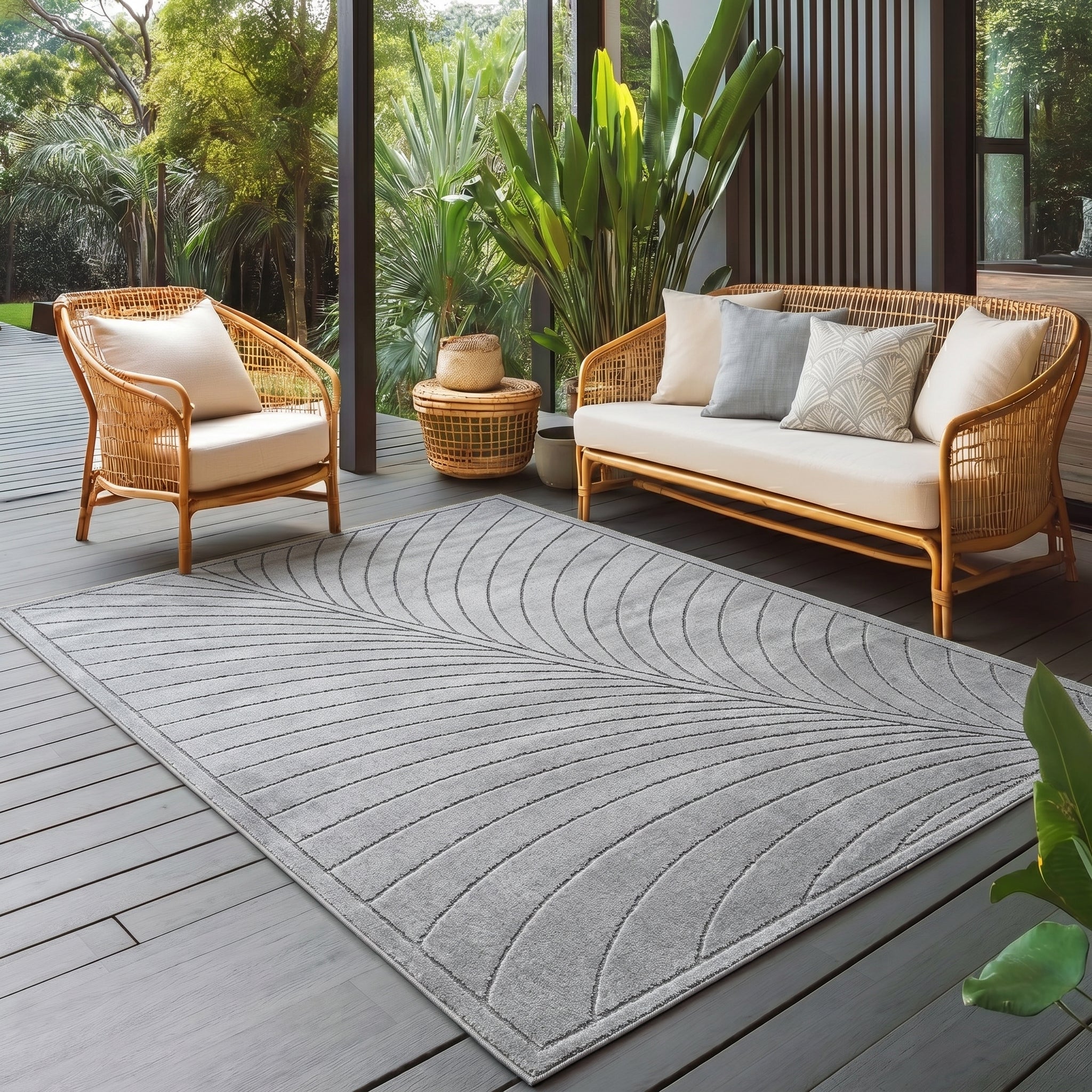 Carpettex Kurzflor Teppich 3D Hoch-Tief Skandi Boho Indoor Outdoor