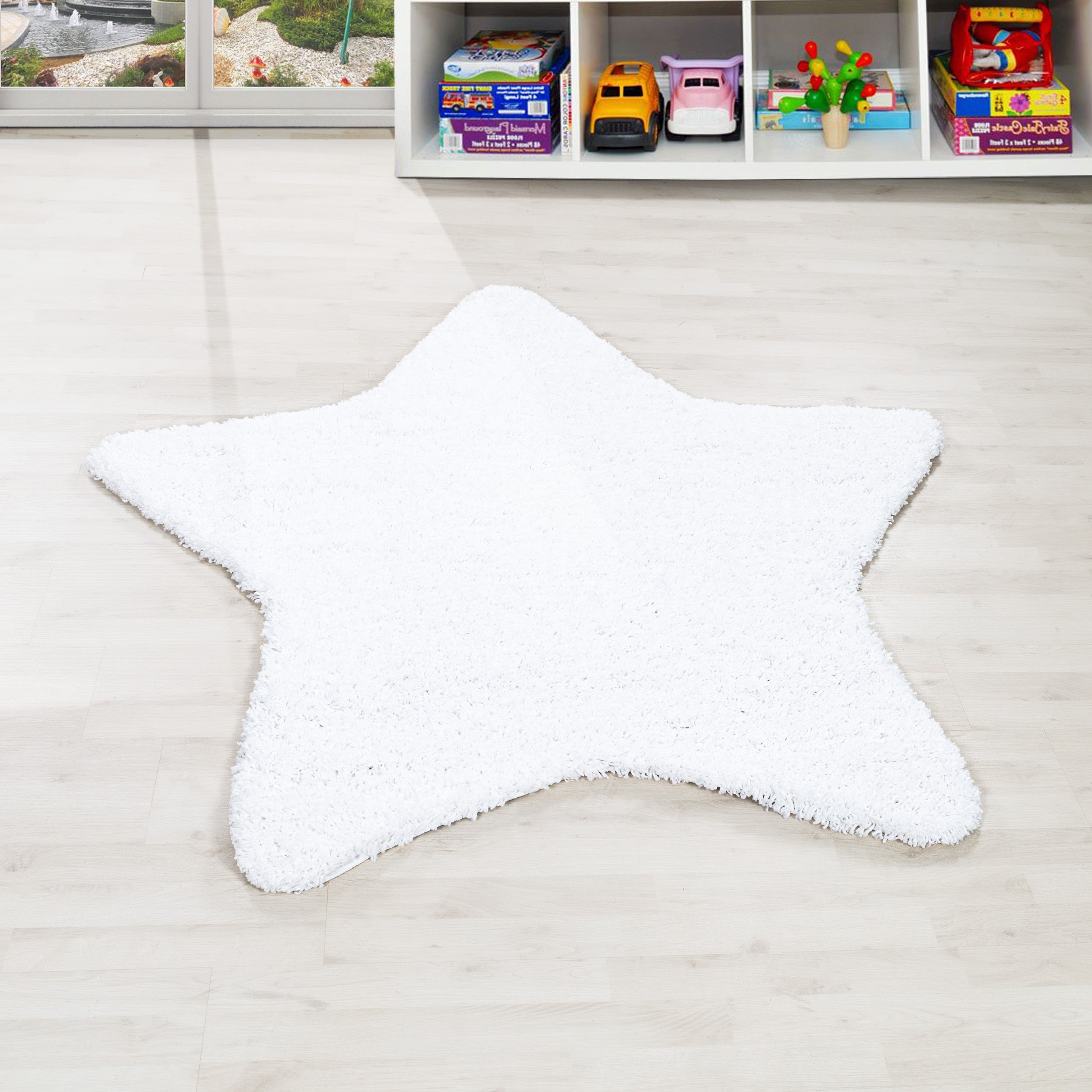 Hochflor Shaggy Teppich Kinderzimmer Sternform verschiedene Farben und größen