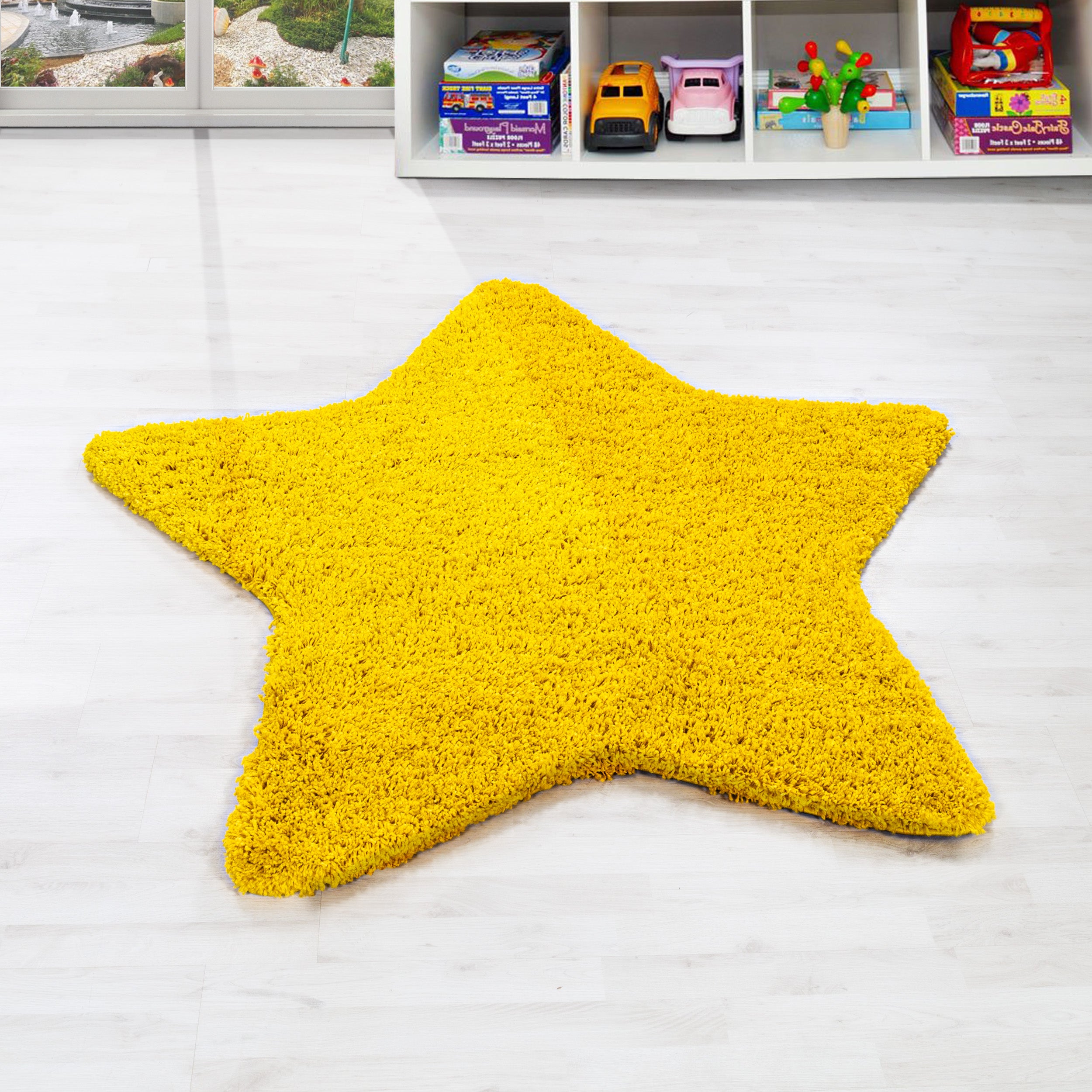 Hochflor Shaggy Teppich Kinderzimmer Sternform verschiedene Farben und größen