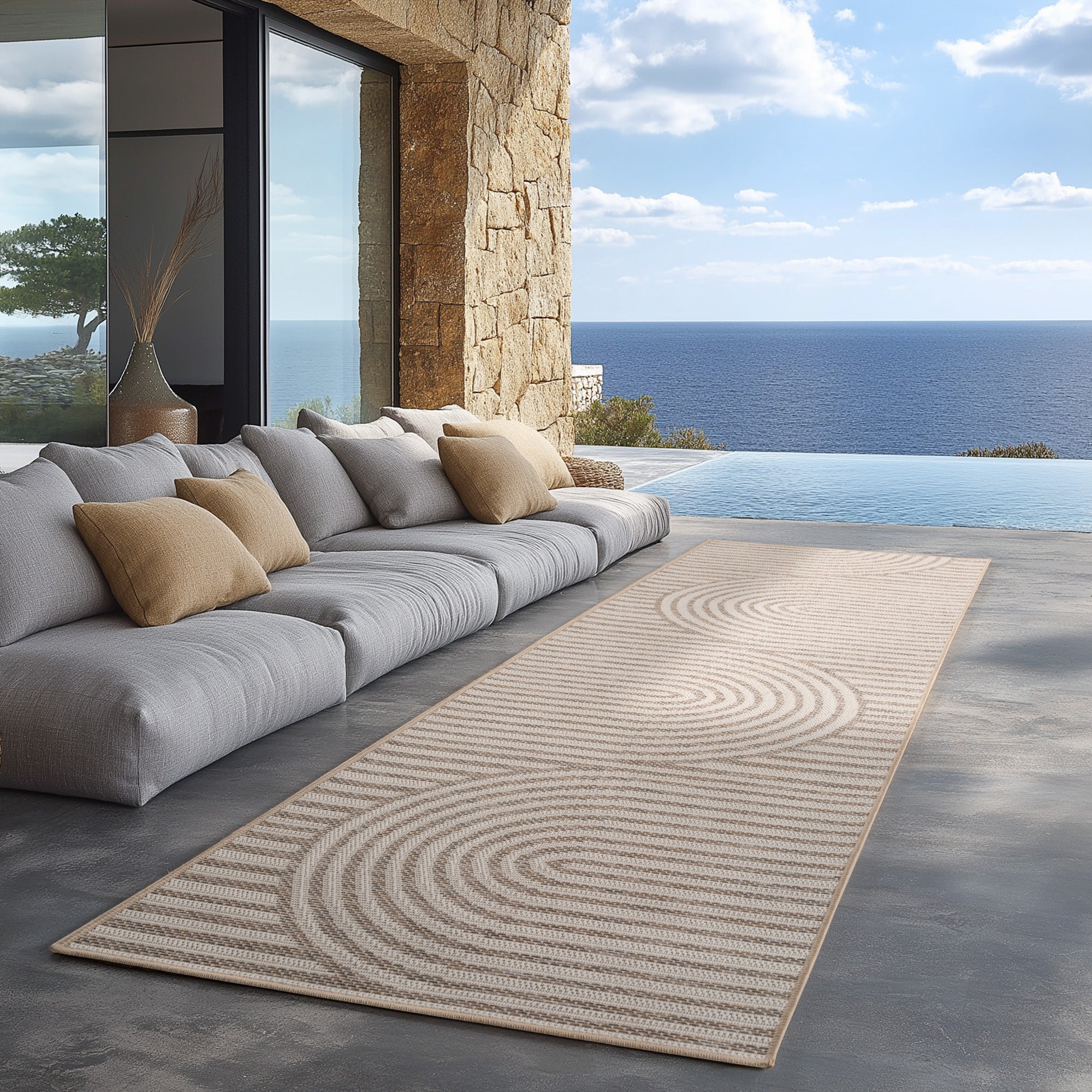 Carpettex Outdoor Teppich wetterfest Balkon, Terrasse, Garten Skandi Boho-Design