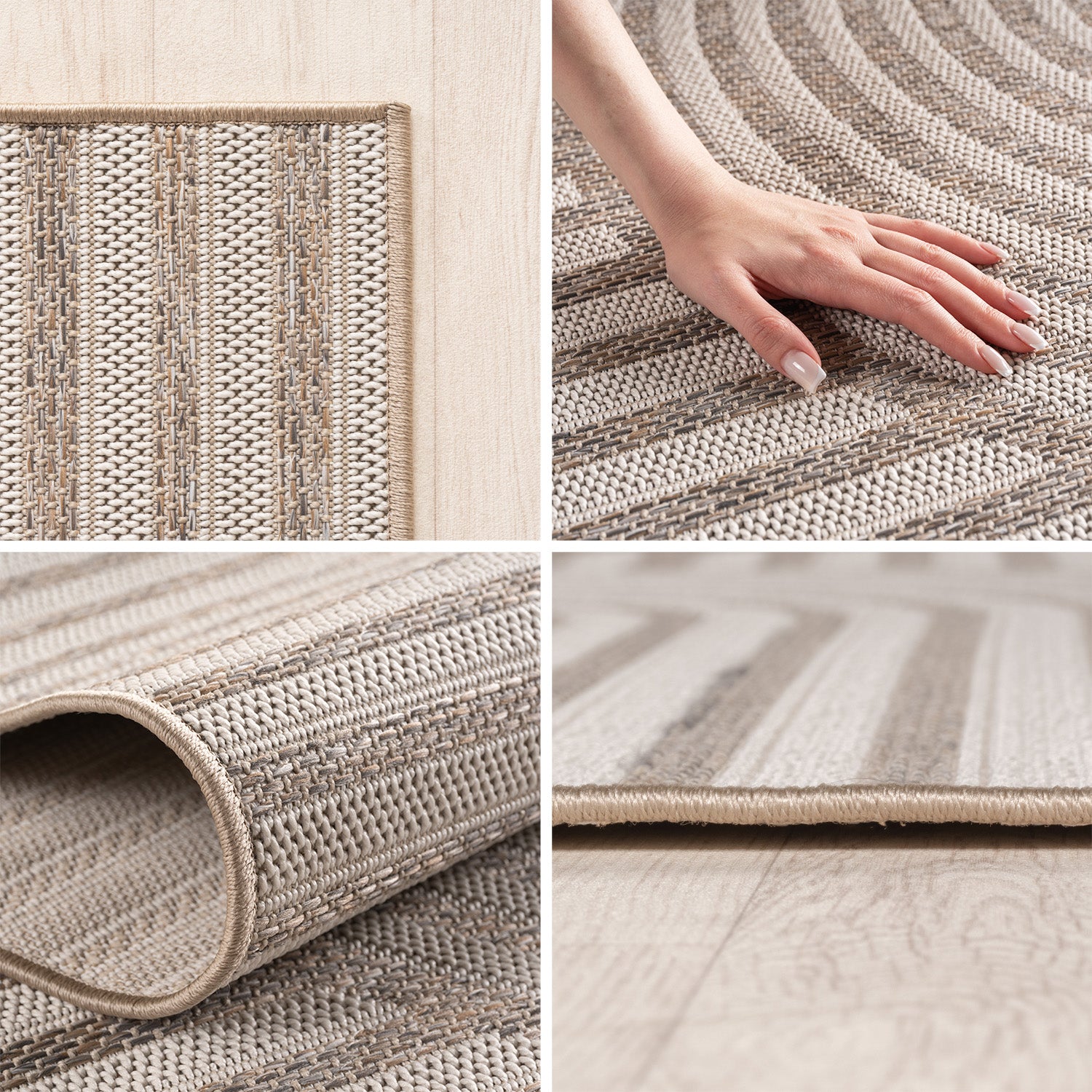 Tapis d'extérieur Carpettex, résistant aux intempéries, pour balcon, terrasse, jardin, style scandinave bohème