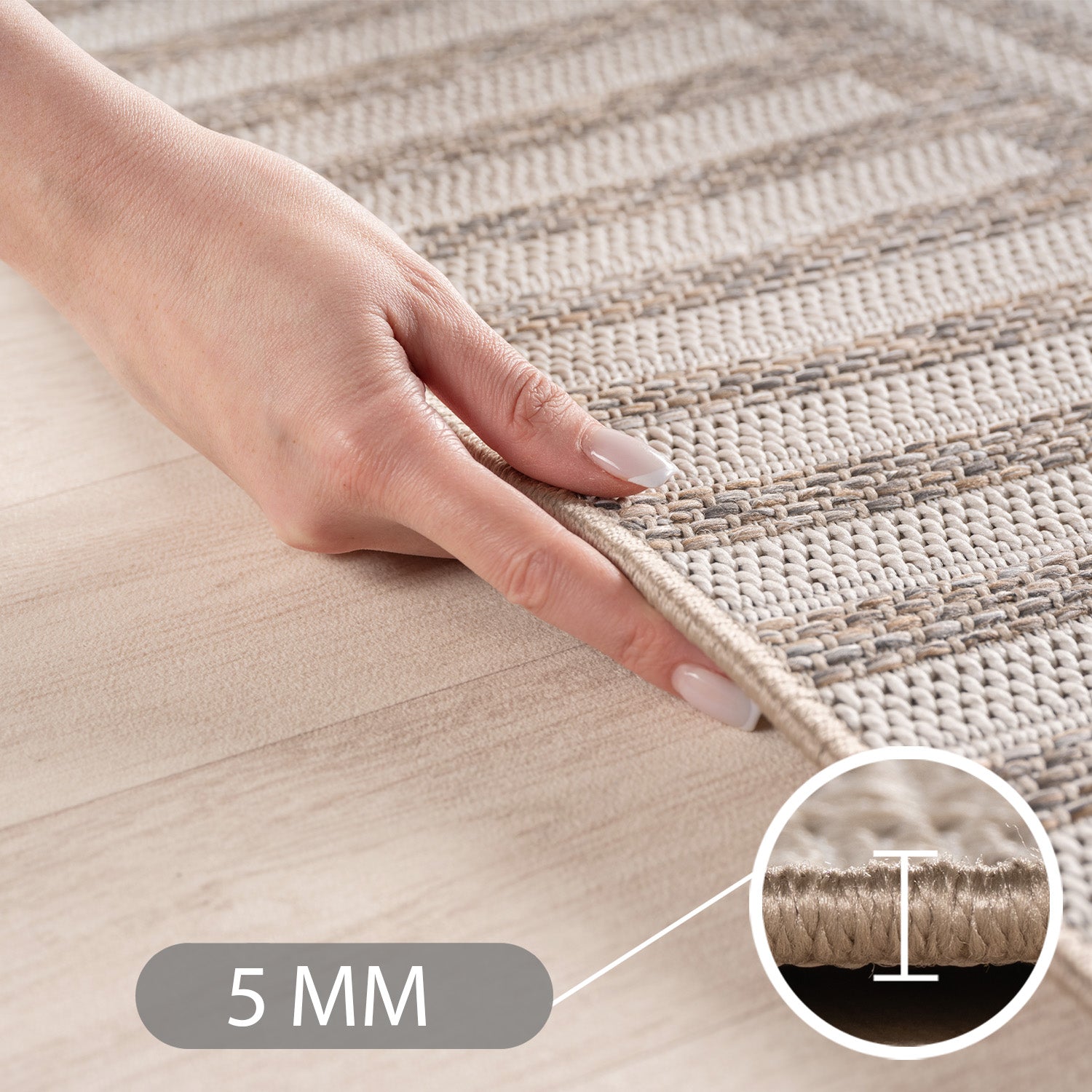 Carpettex Outdoor Teppich wetterfest Balkon, Terrasse, Garten Skandi Boho-Design