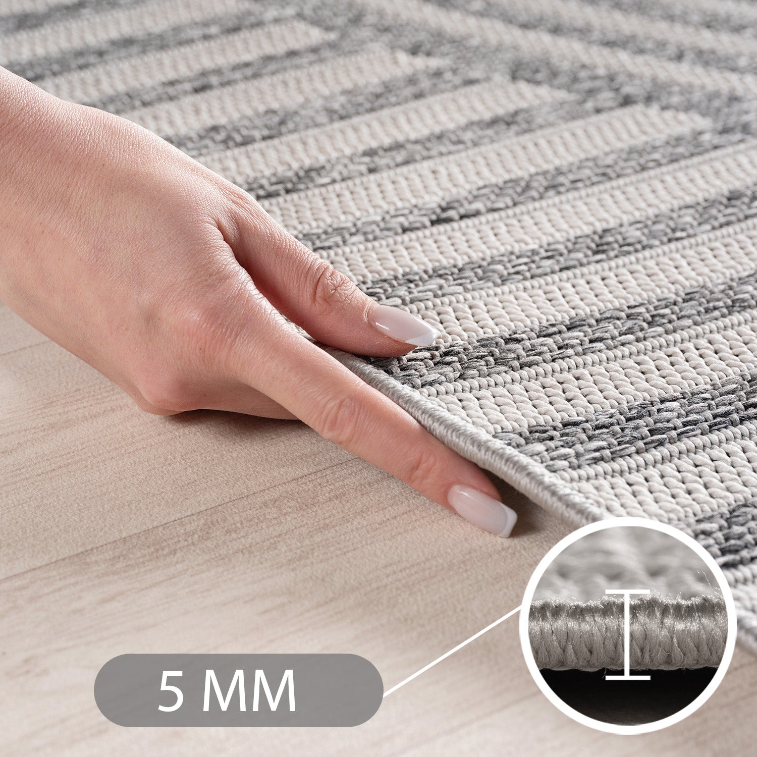 Carpettex Outdoor Teppich wetterfest Balkon, Terrasse, Garten Skandi Boho-Design