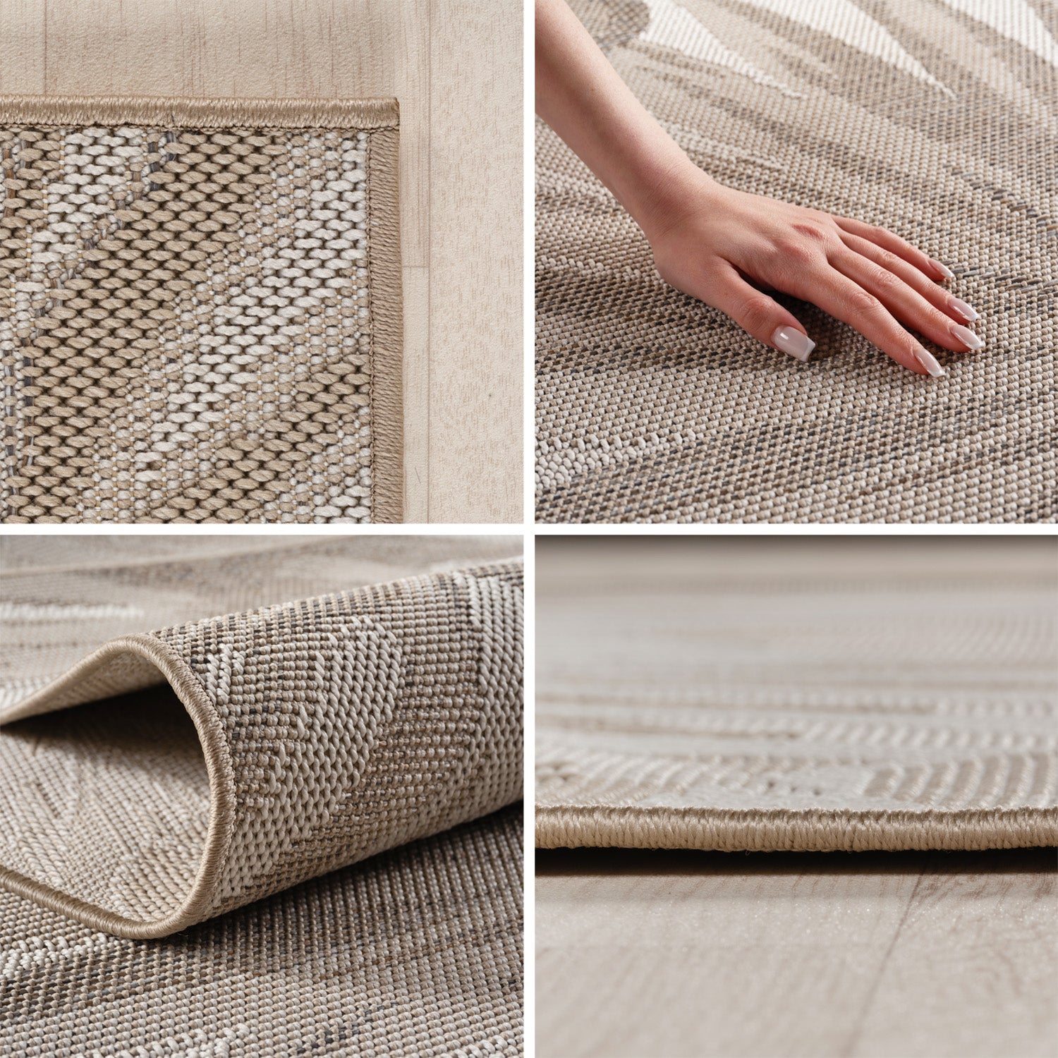 Tapis d'extérieur Carpettex, résistant aux intempéries, pour balcon, terrasse, jardin, style scandinave bohème