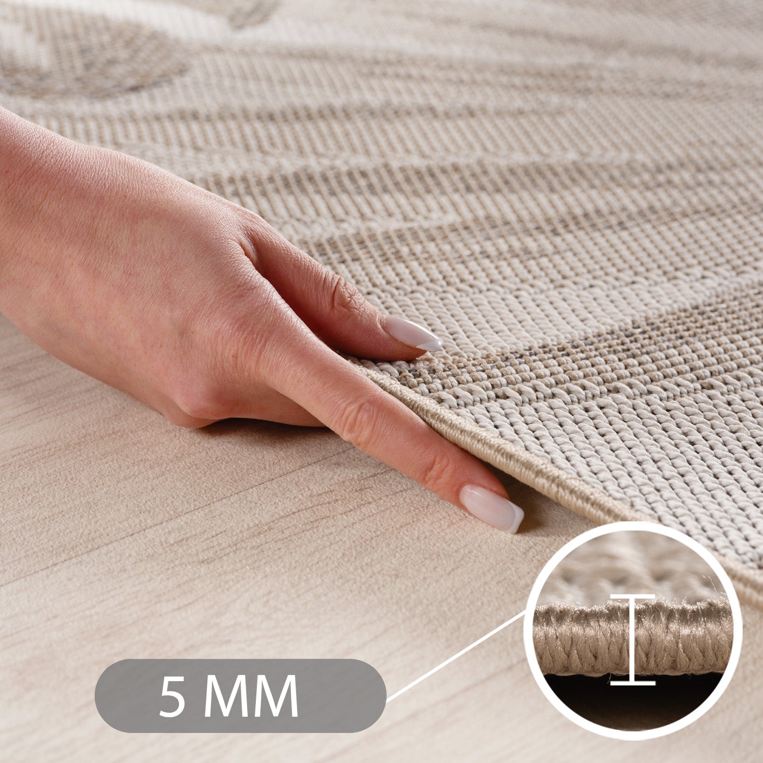 Carpettex Outdoor Teppich wetterfest Balkon, Terrasse, Garten Skandi Boho-Design