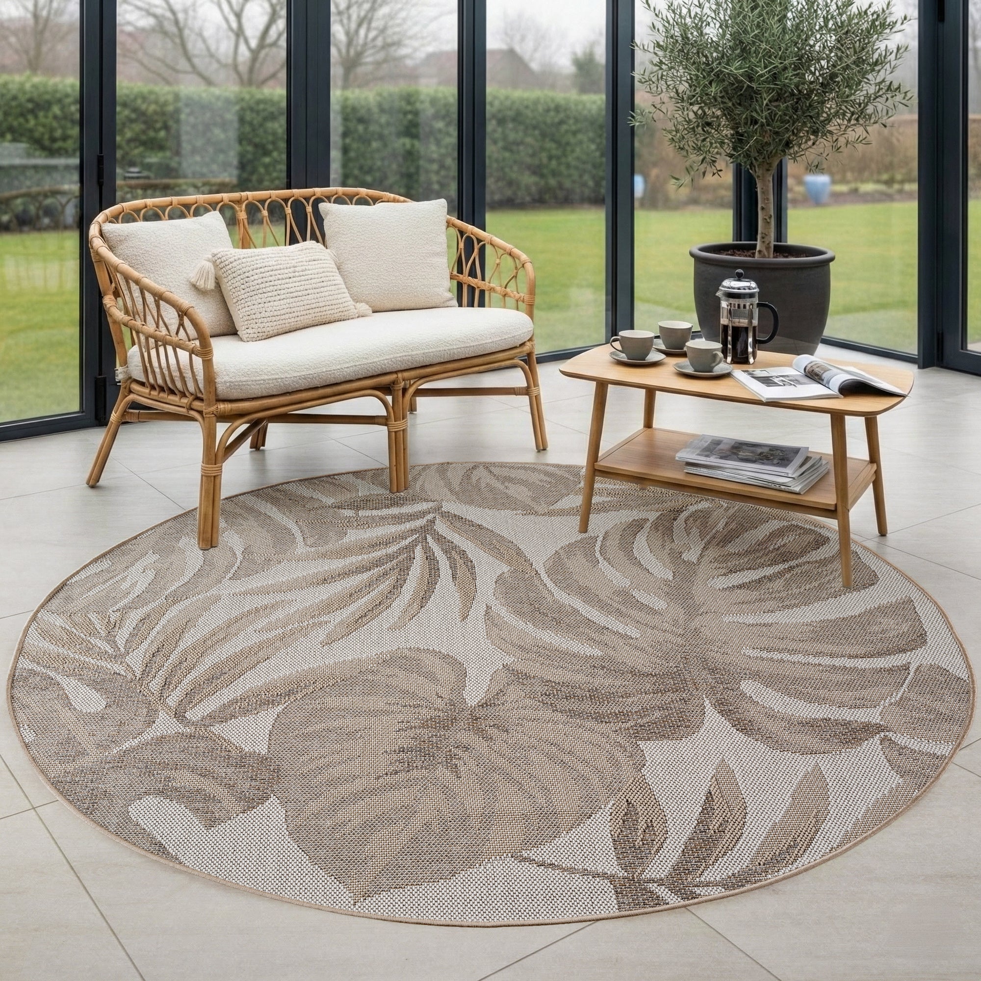 Tapis d'extérieur Carpettex, résistant aux intempéries, pour balcon, terrasse, jardin, style scandinave bohème