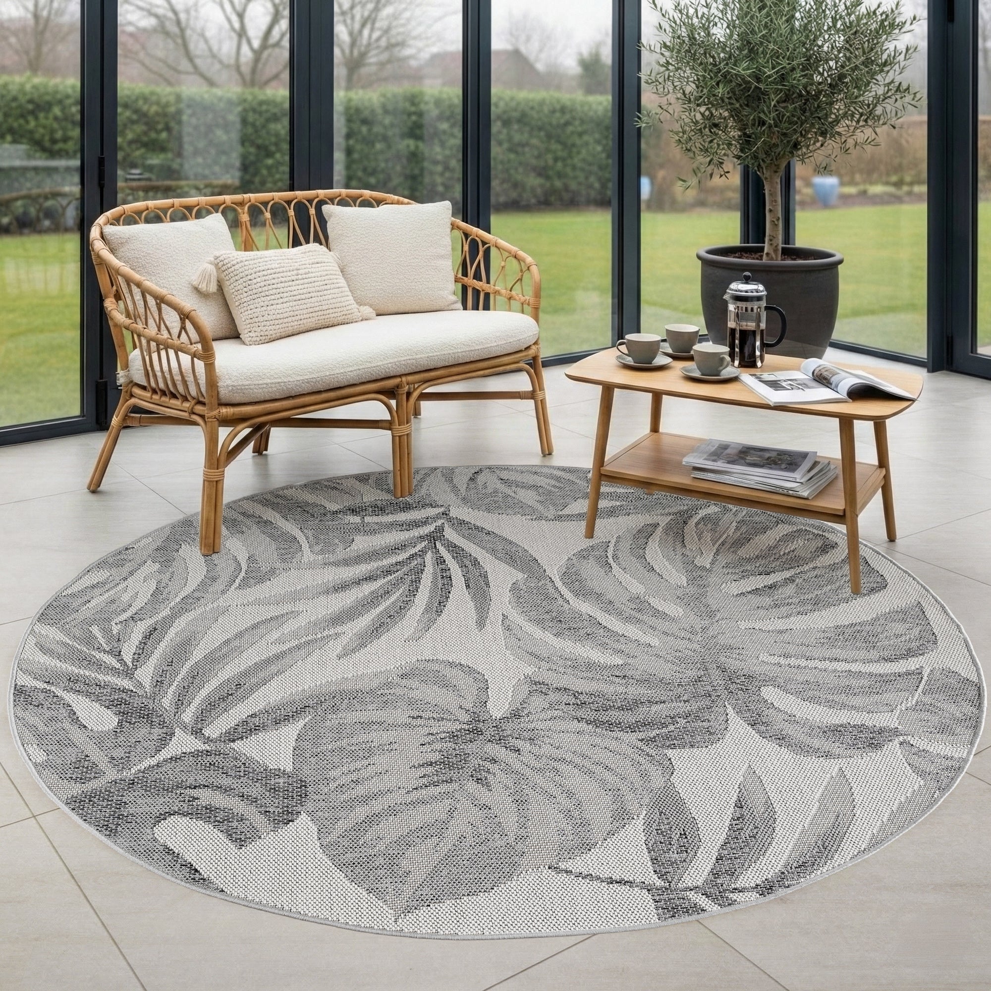 Tapis d'extérieur Carpettex, résistant aux intempéries, pour balcon, terrasse, jardin, style scandinave bohème