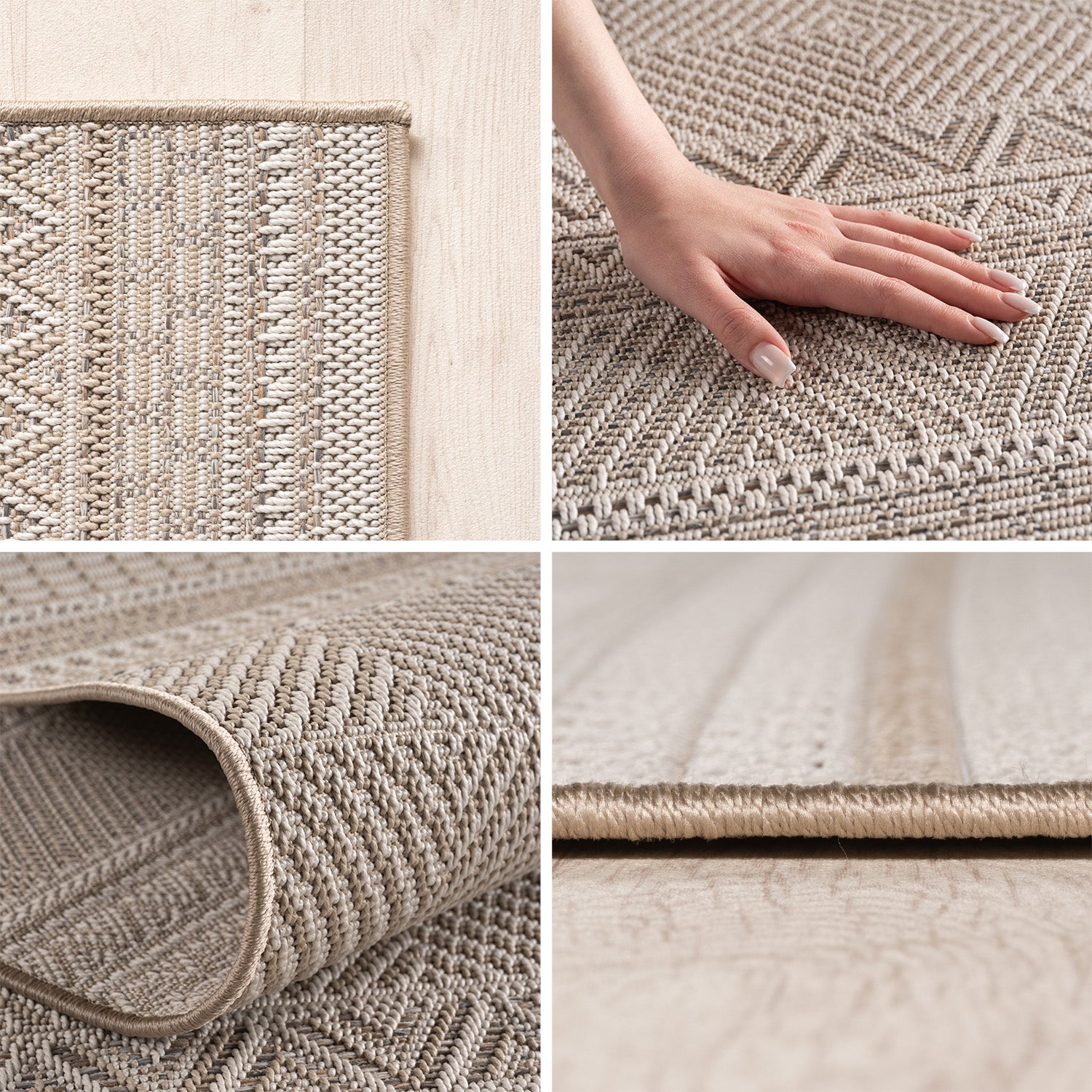 Tapis d'extérieur Carpettex, résistant aux intempéries, pour balcon, terrasse, jardin, style scandinave bohème
