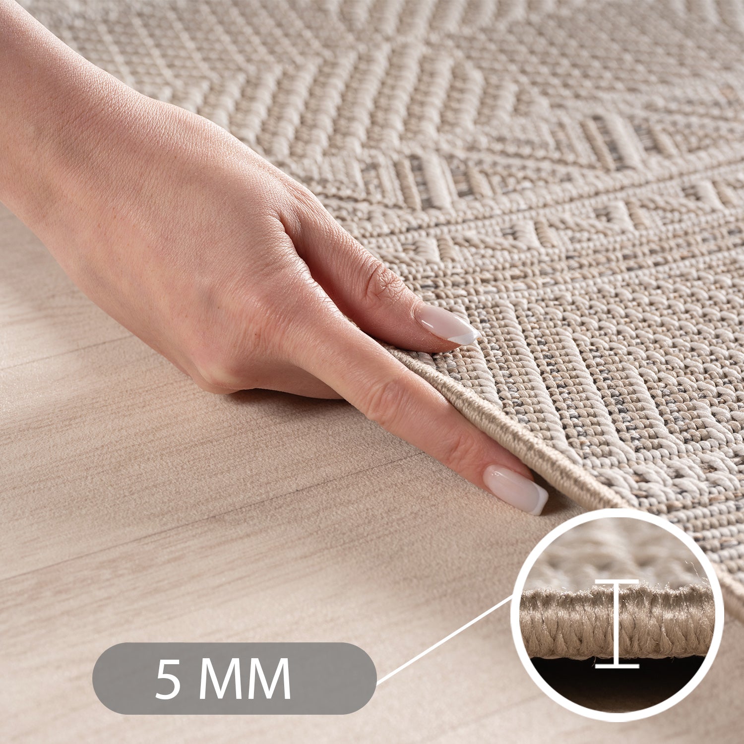 Carpettex Outdoor Teppich wetterfest Balkon, Terrasse, Garten Skandi Boho-Design