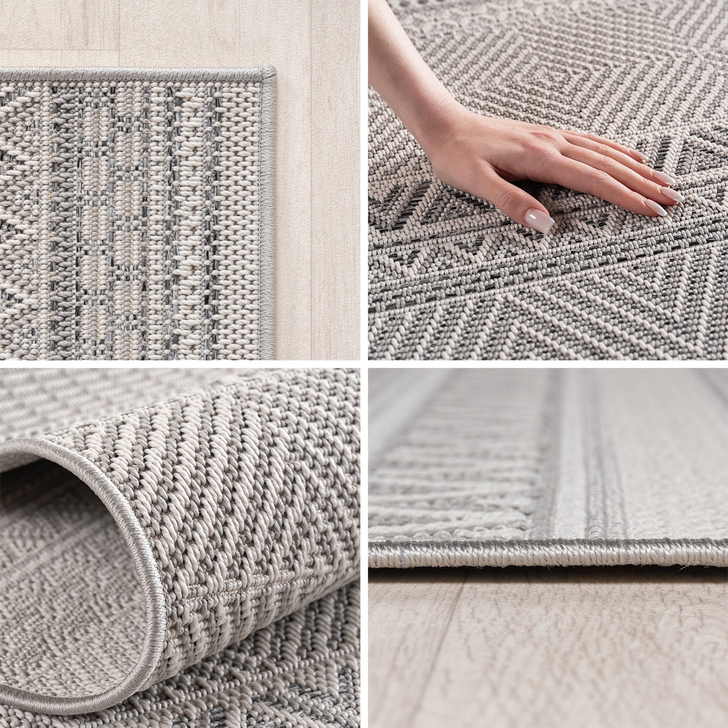 Tapis d'extérieur Carpettex, résistant aux intempéries, pour balcon, terrasse, jardin, style scandinave bohème