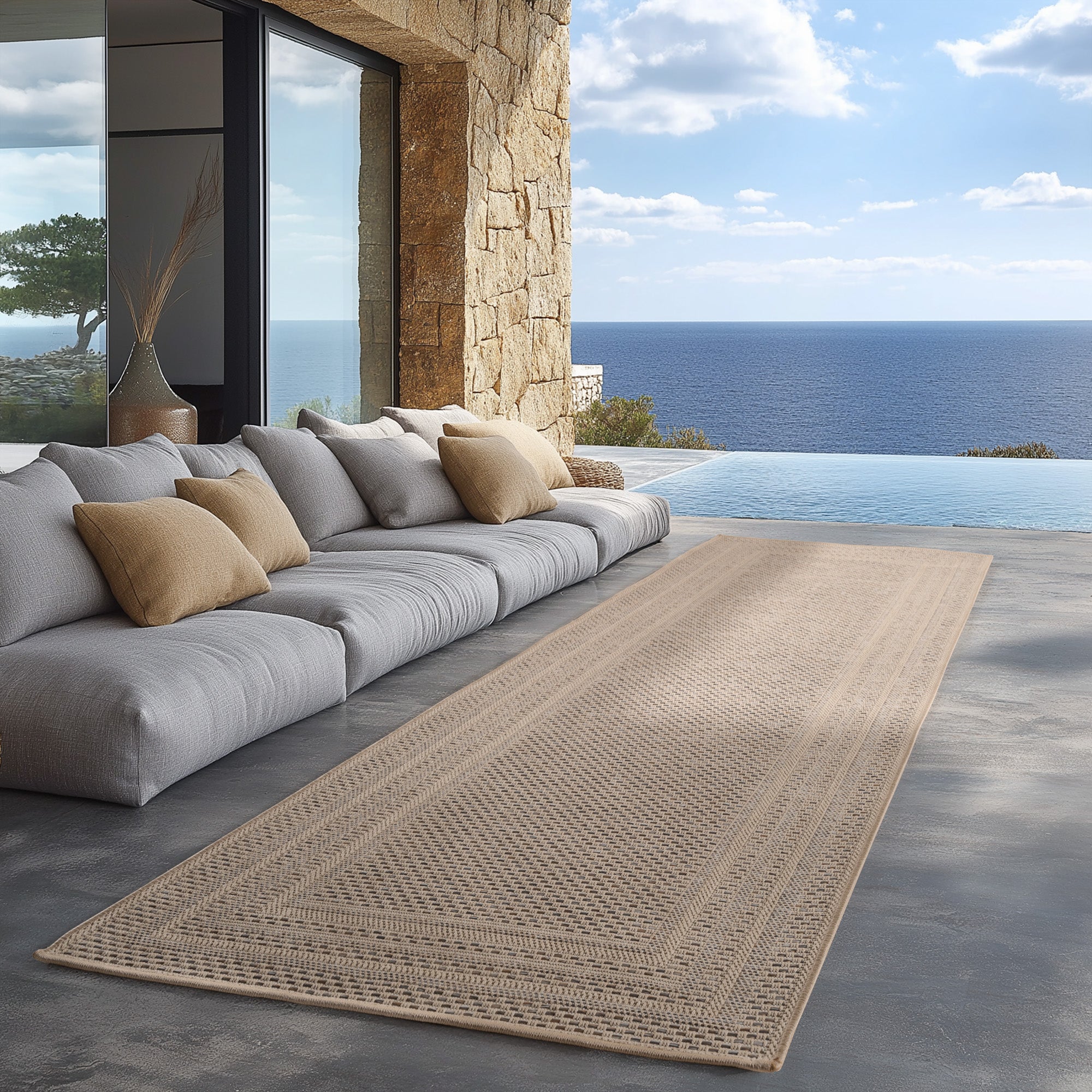 Tapis d'extérieur Carpettex, résistant aux intempéries, pour balcon, terrasse, jardin, style scandinave bohème