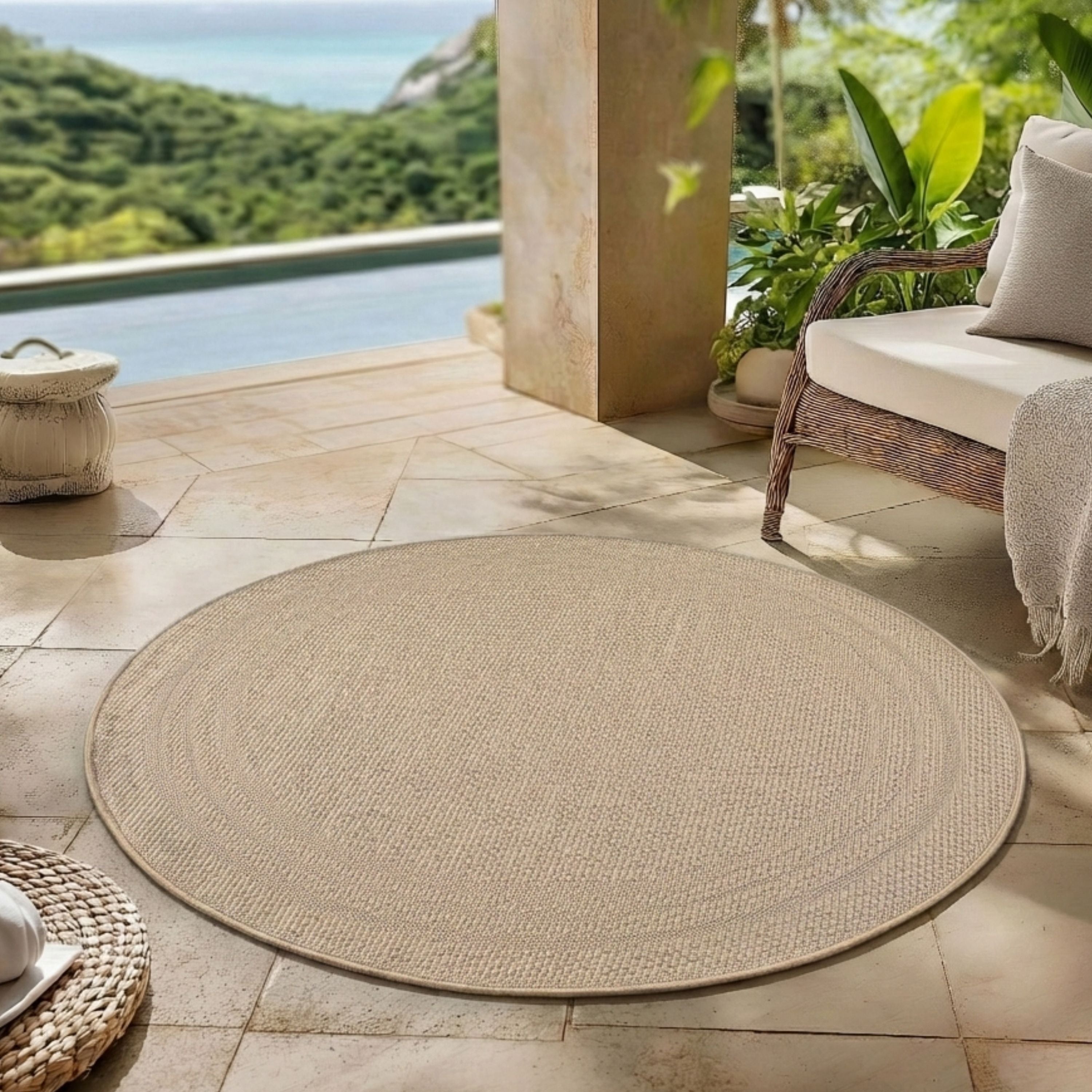 Tapis d'extérieur Carpettex, résistant aux intempéries, pour balcon, terrasse, jardin, style scandinave bohème
