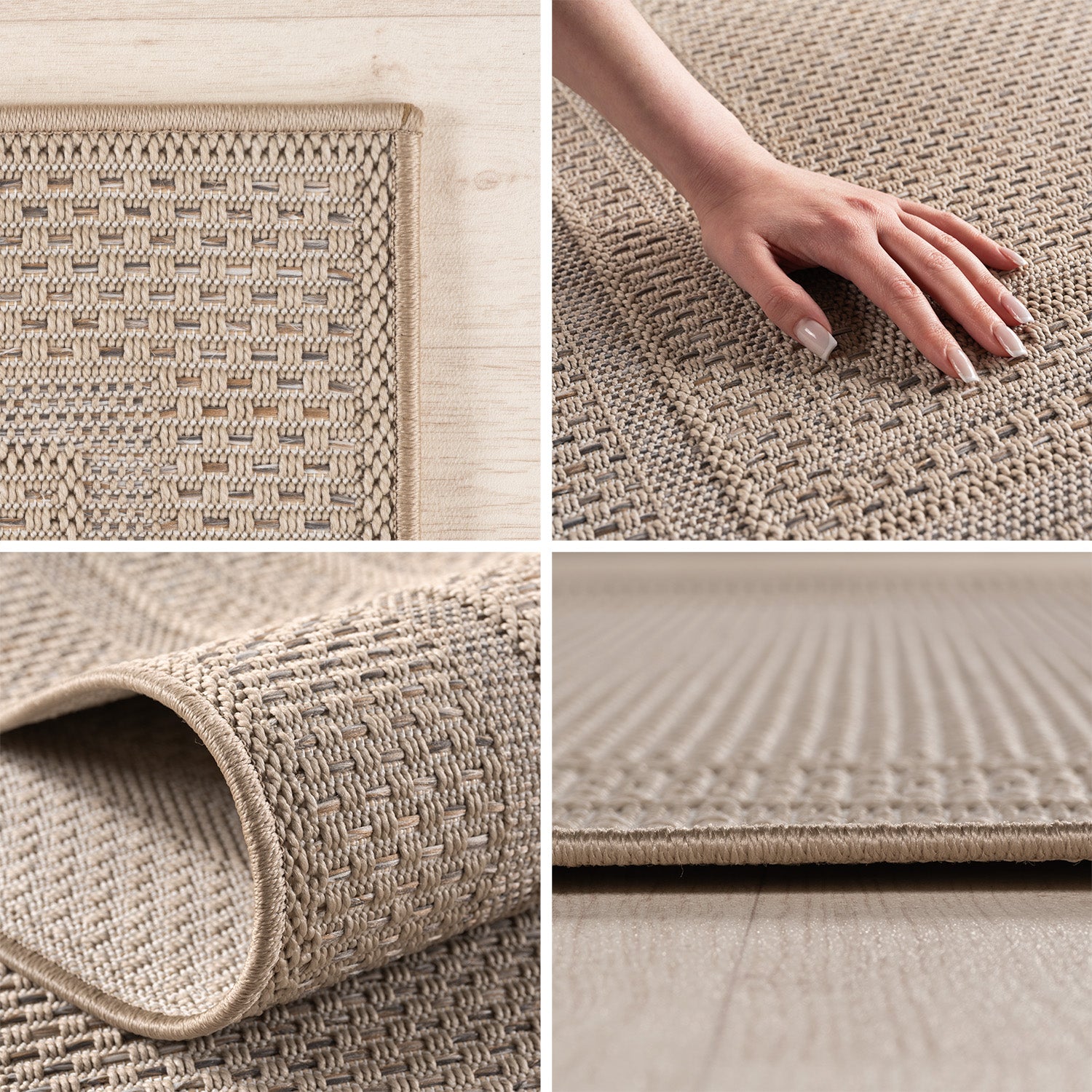 Tapis d'extérieur Carpettex, résistant aux intempéries, pour balcon, terrasse, jardin, style scandinave bohème